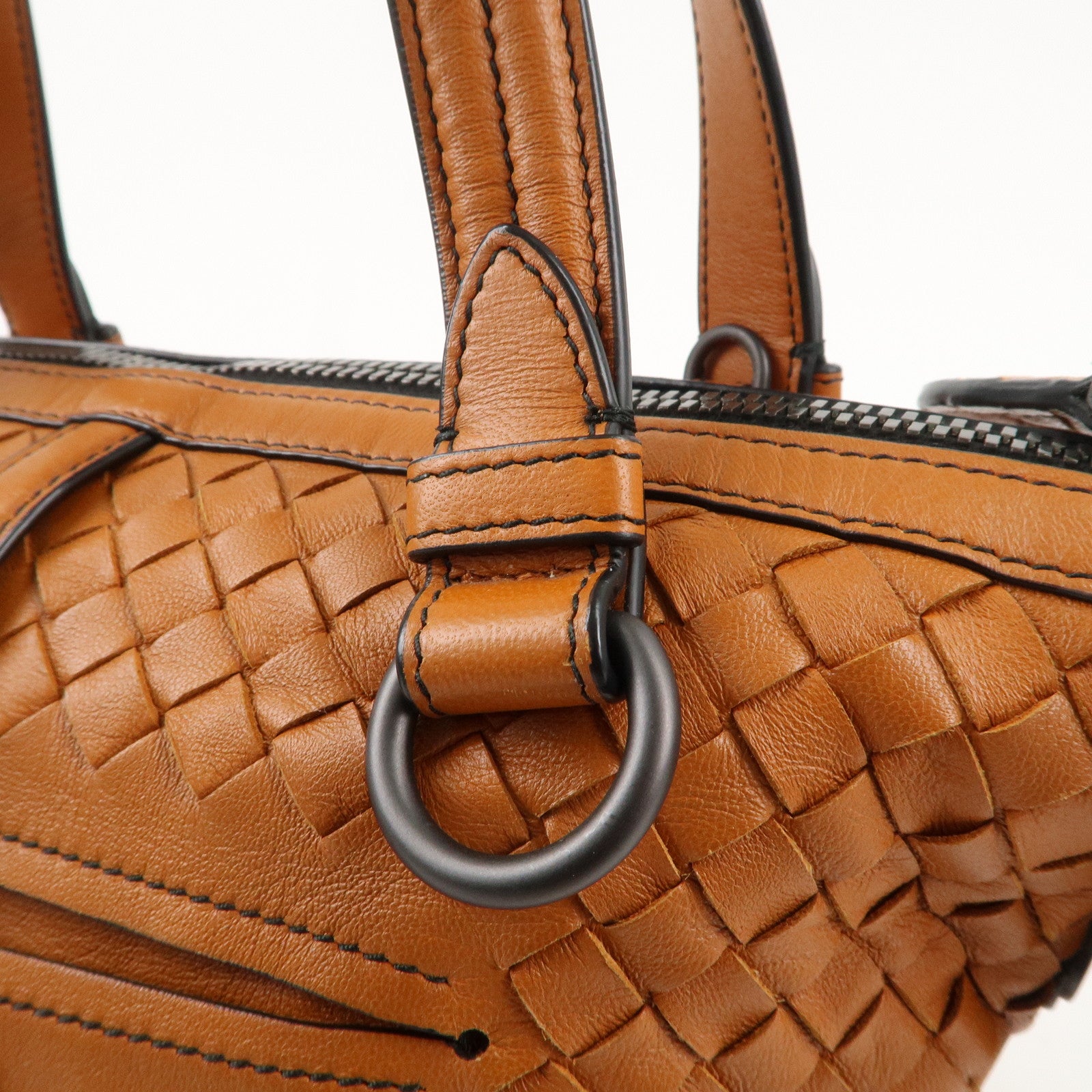 BOTTEGA VENETA Intrecciato Leather Tambura 2Way Bag Brown 535263