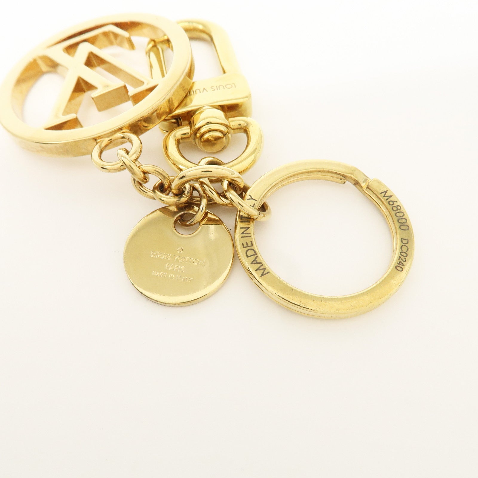 Louis Vuitton LV Circle Key Chain Bag Charm Gold M68000 Used