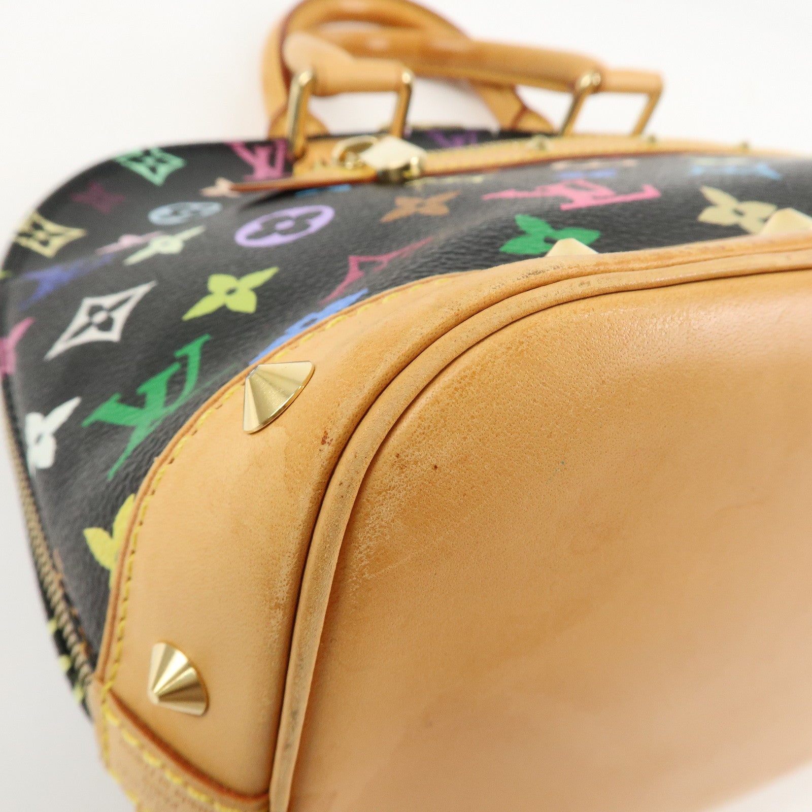 Louis Vuitton Monogram Multi Color Alma Hand Bag Noir M92646 Used