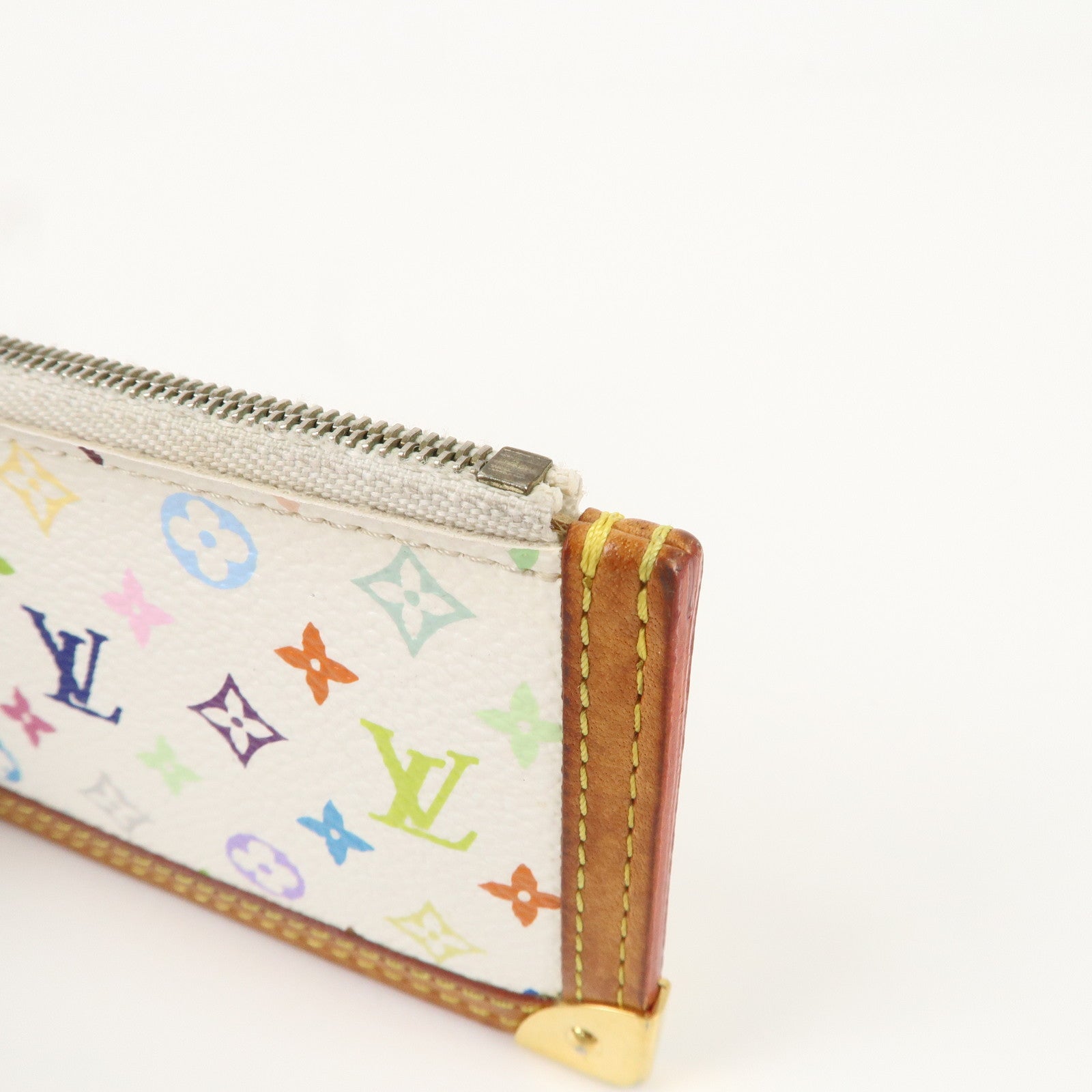 Louis Vuitton Monogram Multi Color Pochette Cles Blanc M92655