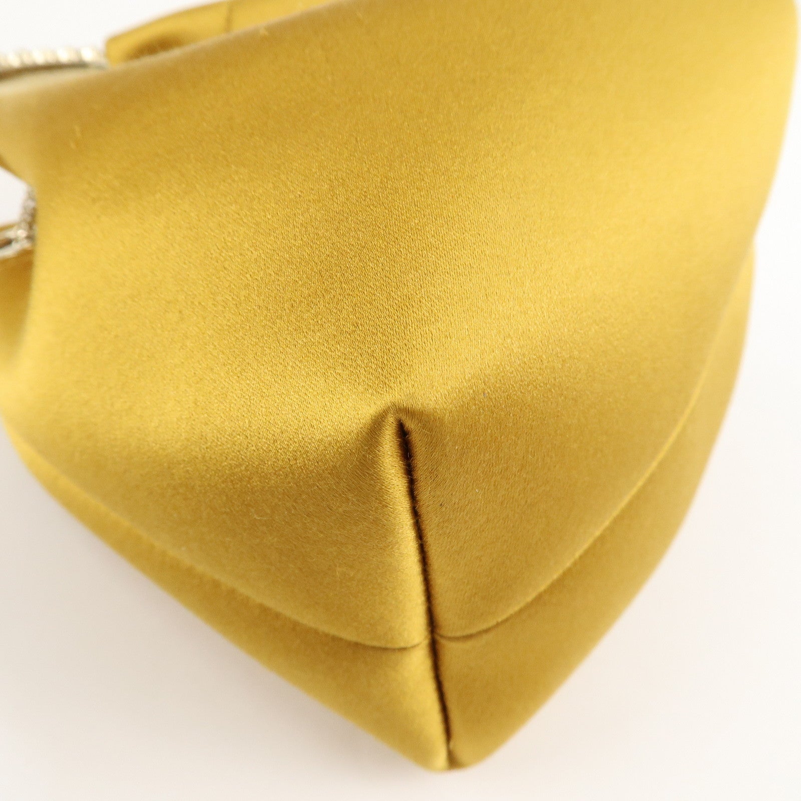 JIMMY CHOO Satin Bijou BonBon Bucket Bag Chain Shoulder Bag Used