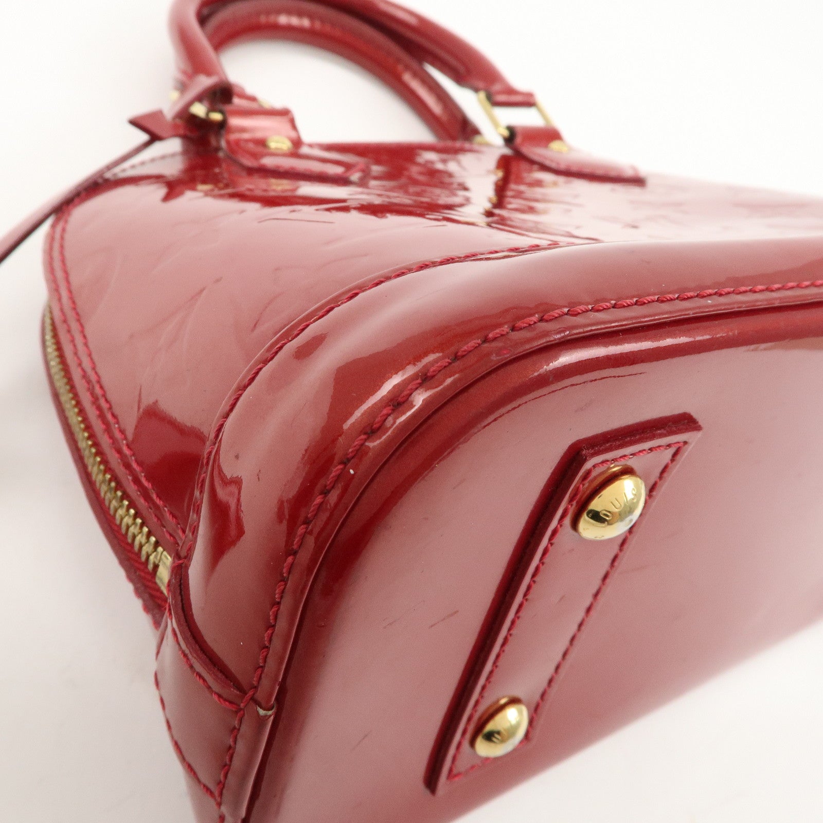 Louis Vuitton Monogram Vernis Alma BB 2Way Bag Red M91606