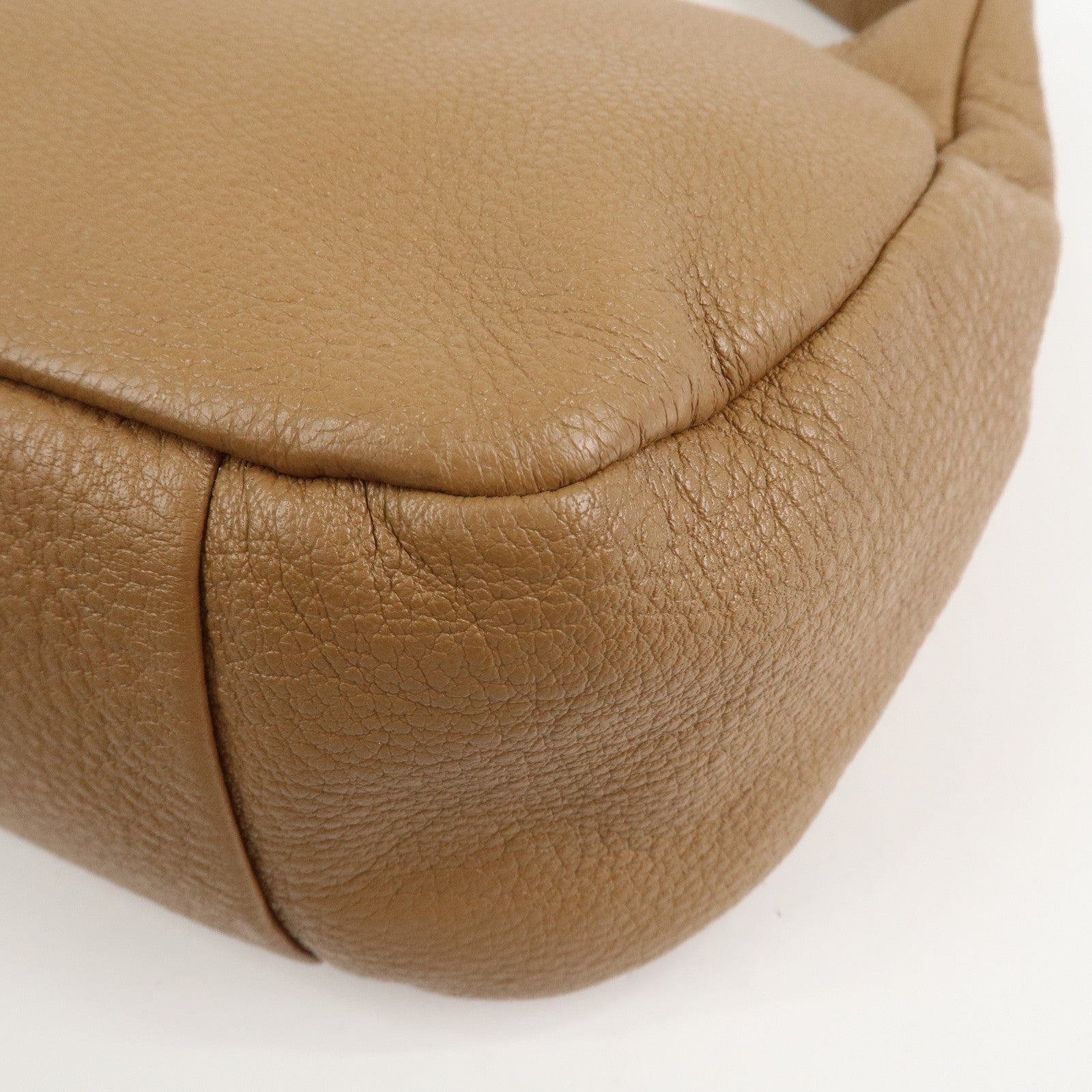 PRADA Logo Leather One Shoulder Bag Hand Bag Light Brown