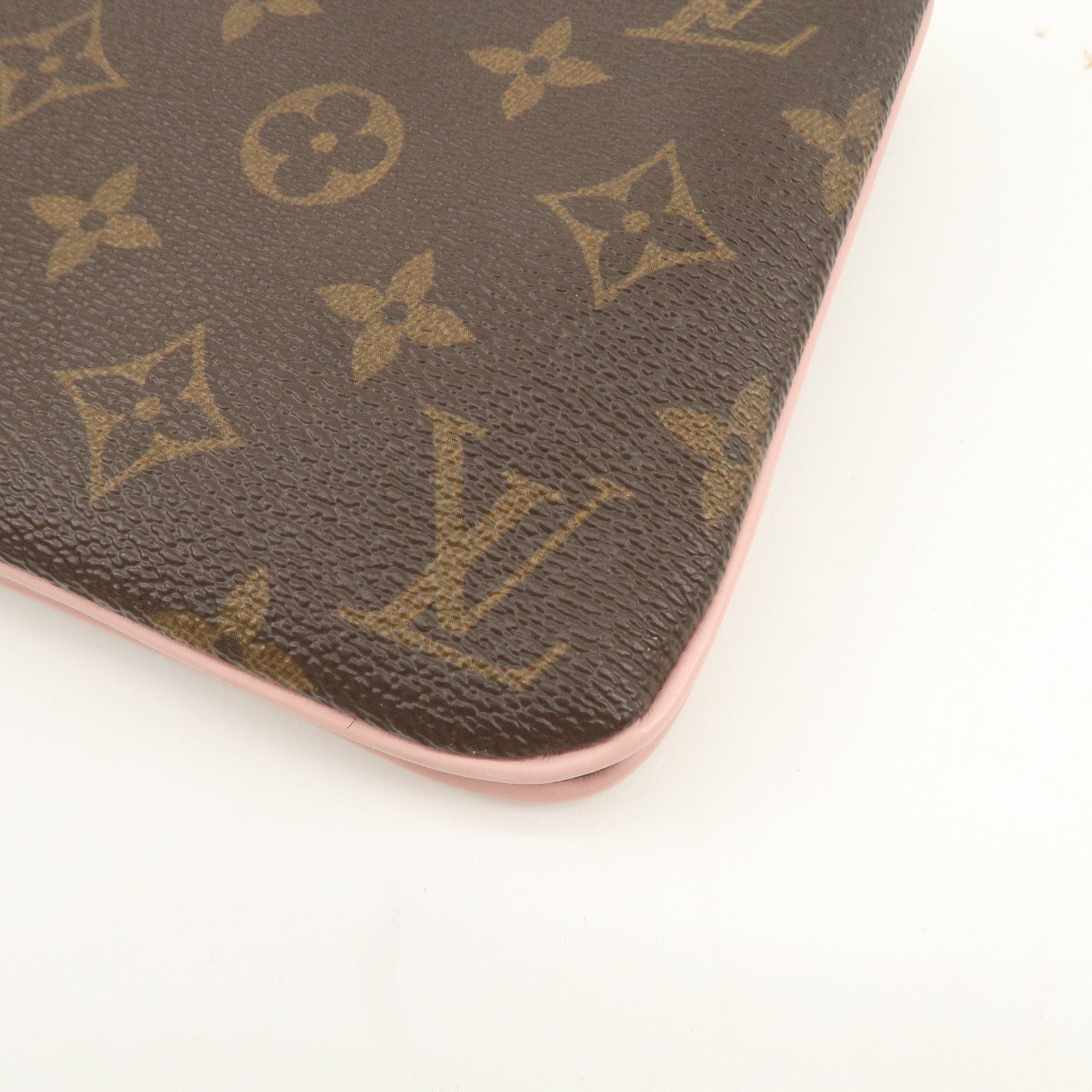 Louis Vuitton Monogram Pochette Double Zip Bag FLower M63905 Used