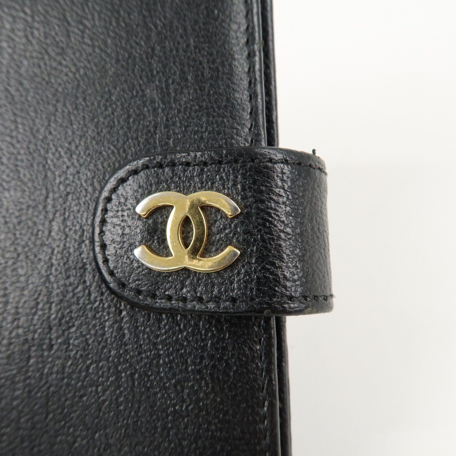 CHANEL COCO Mark Leather Planner Cover Black Used