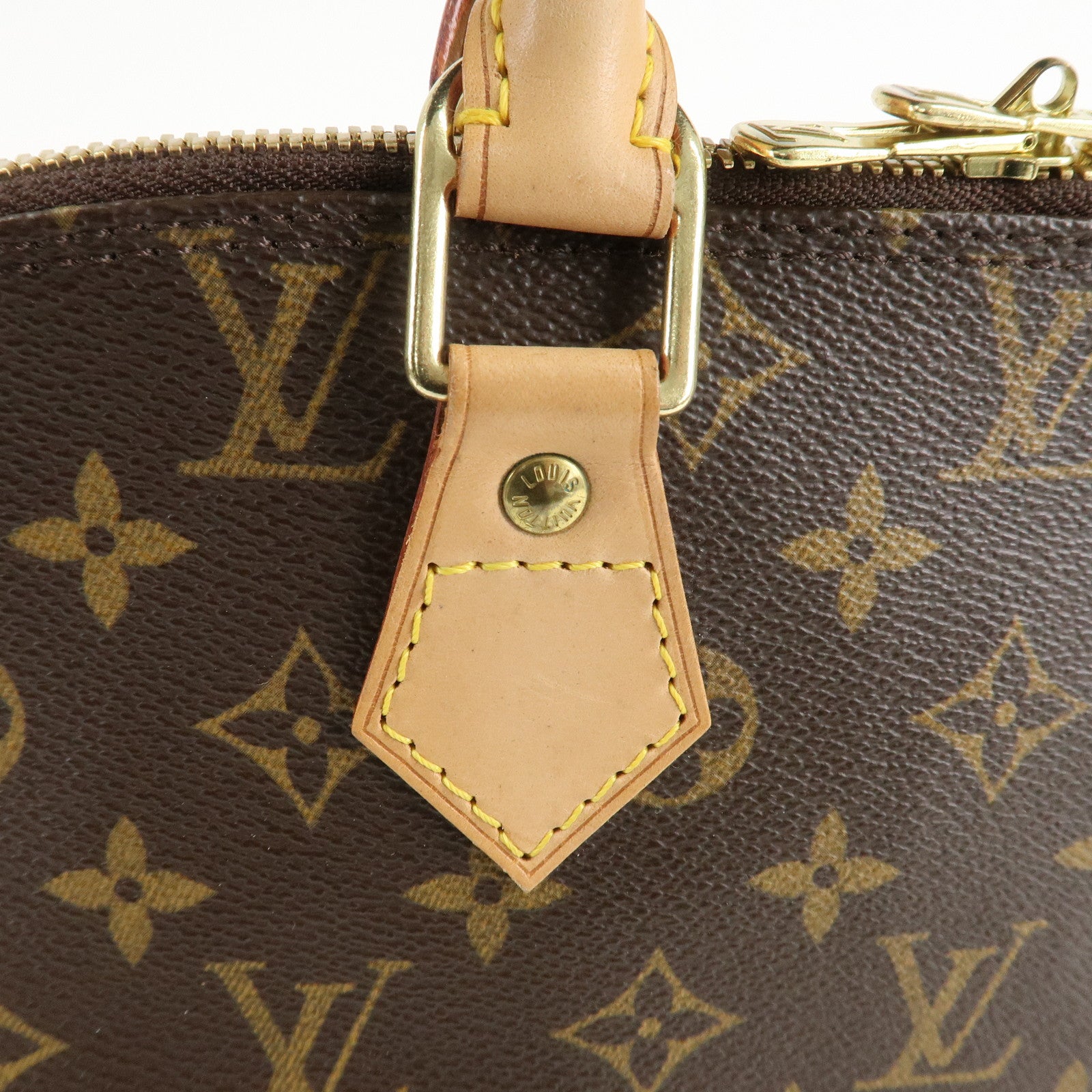 Louis Vuitton Monogram Alma Hand Bag Brown M51130 Used