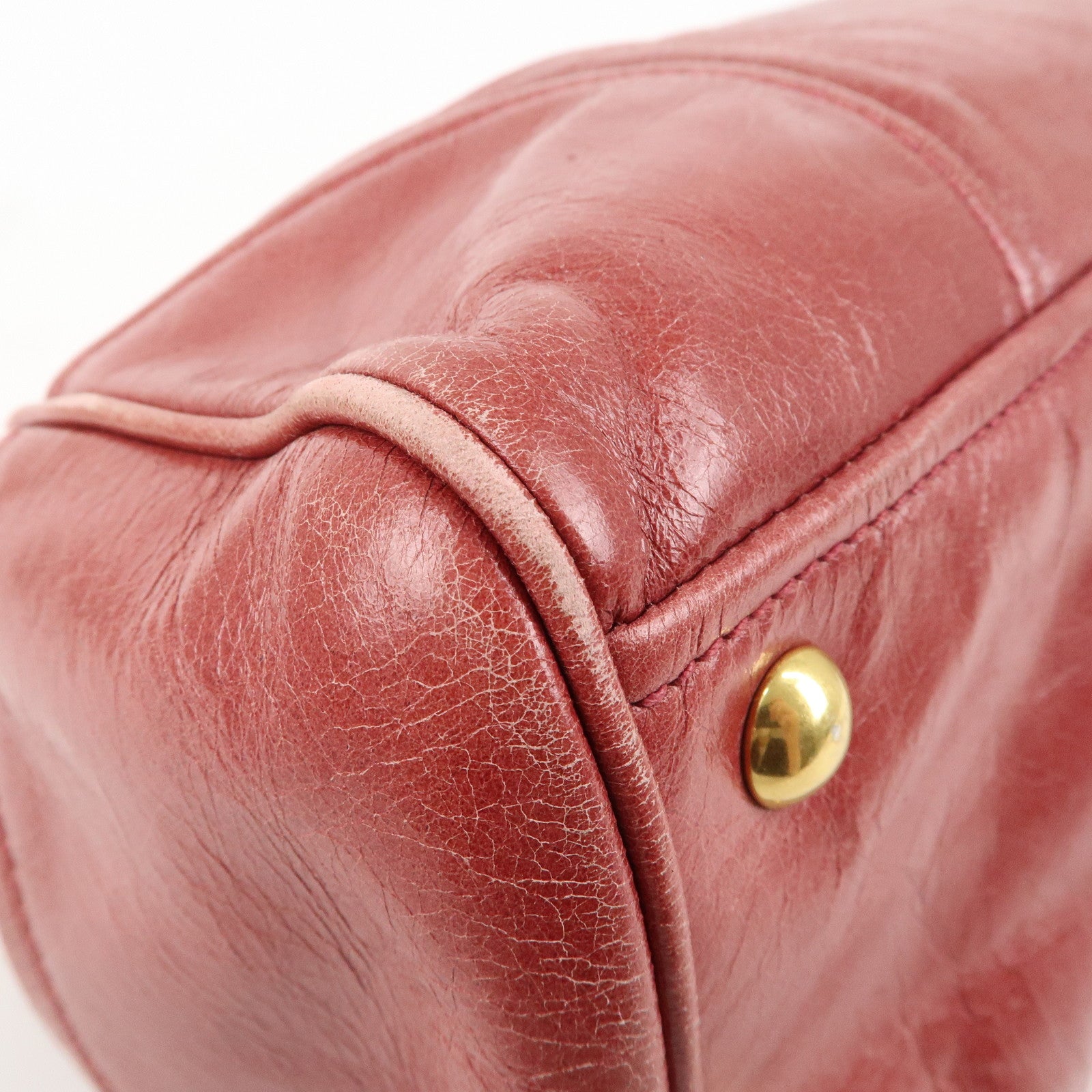 MIU MIU Leather 2Way Bag Hand Bag Shoulder Bag Pink RN1127