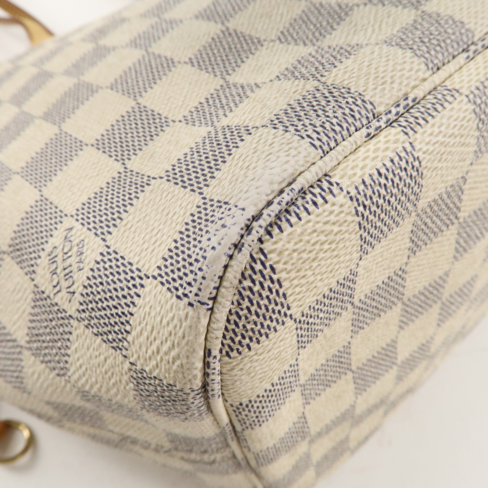 Louis Vuitton Damier Azur Neverfull MM Tote Bag Hand Bag N51107