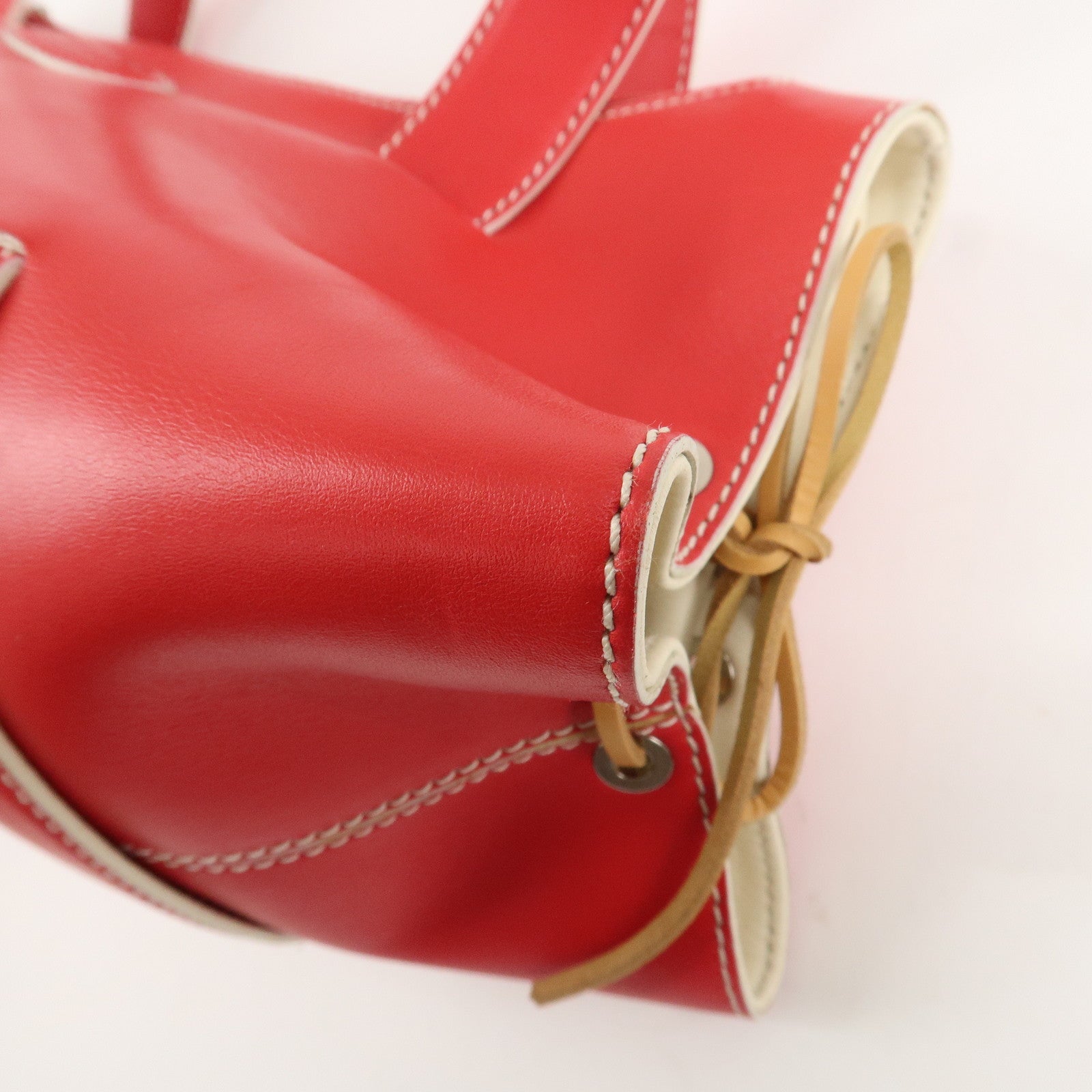 TOD
S Leather Hand Bag Shoulder Bag Red Used