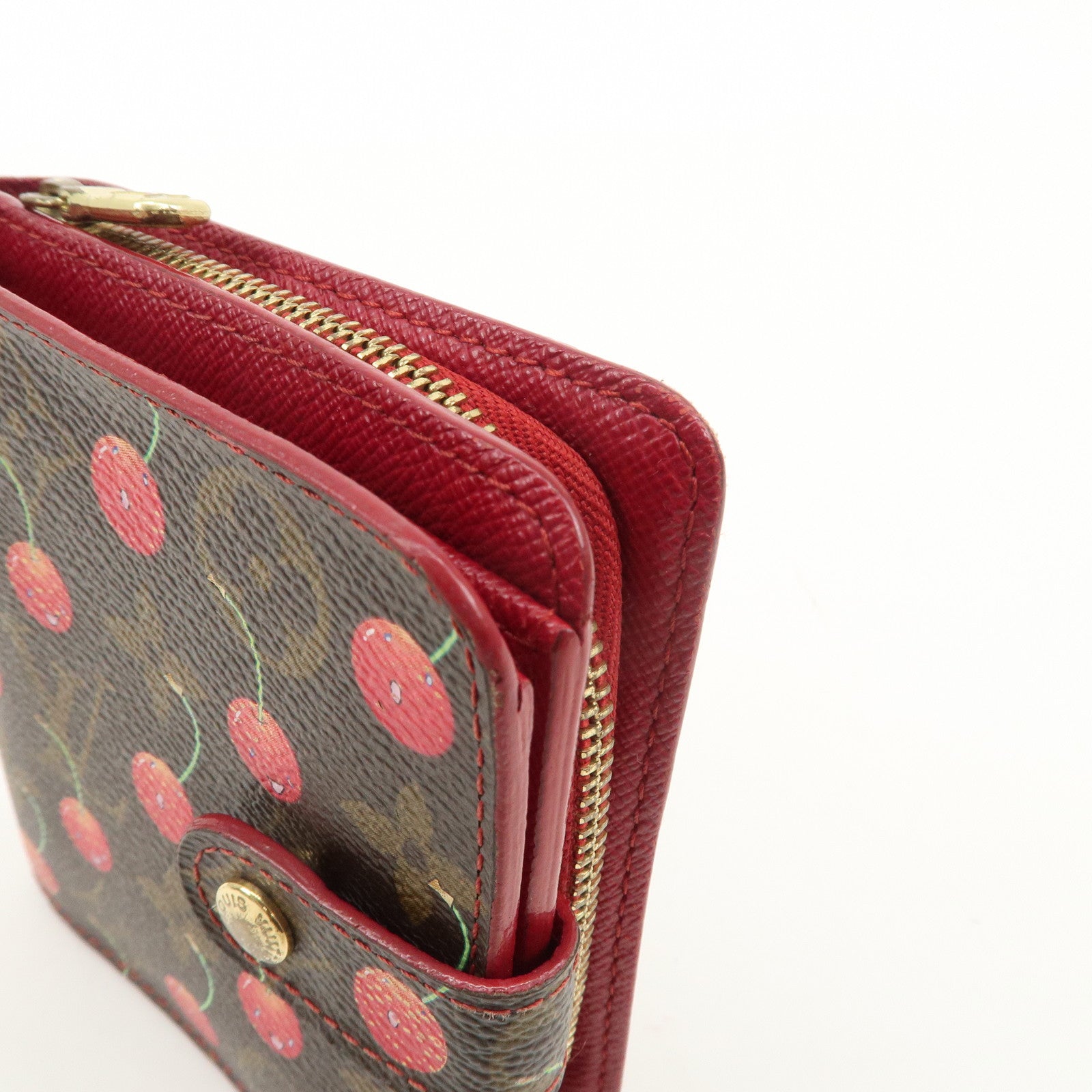 Louis Vuitton Monogram Cherry Compact Zip Bi-fold Wallet M95005 Used