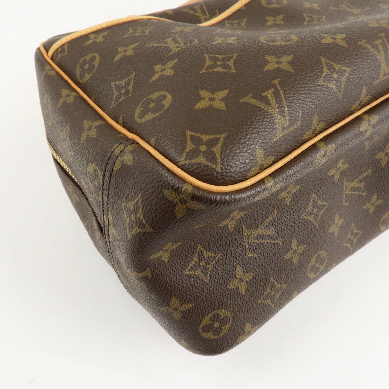 Louis Vuitton Monogram Deauville Hand Bag Brown M47270 Used