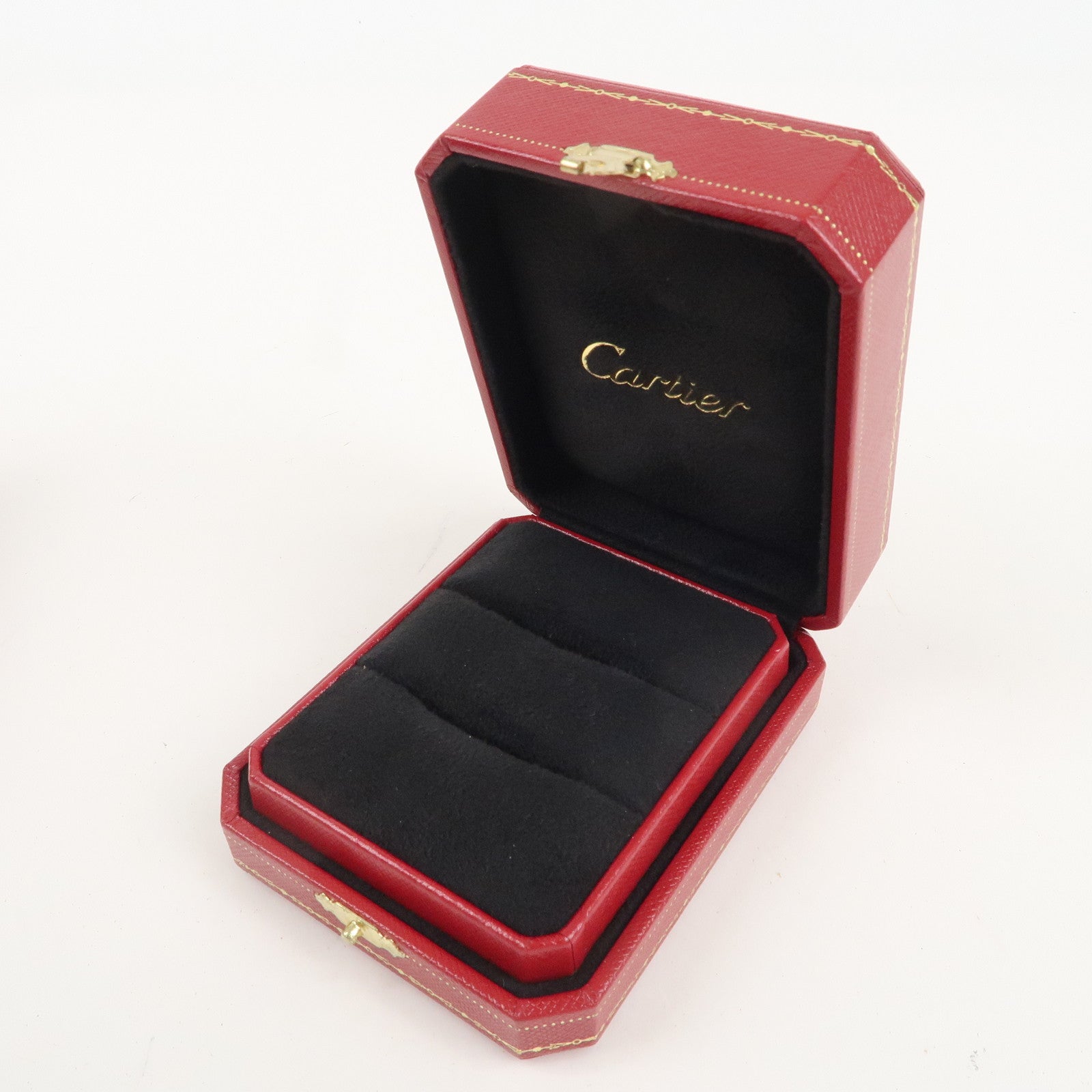 Cartier Set of 2 Pair Ring Box Display Box Jewelry Box Red