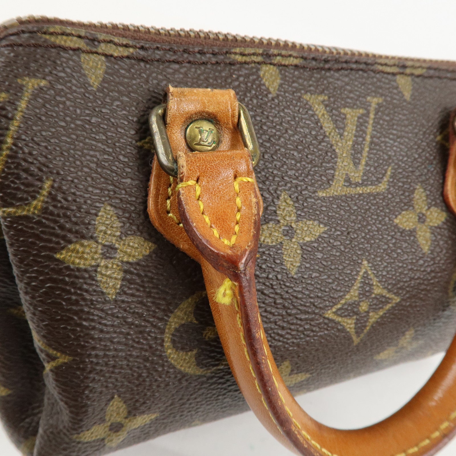 Louis Vuitton Monogram Mini Speedy Hand Bag Brown M41534