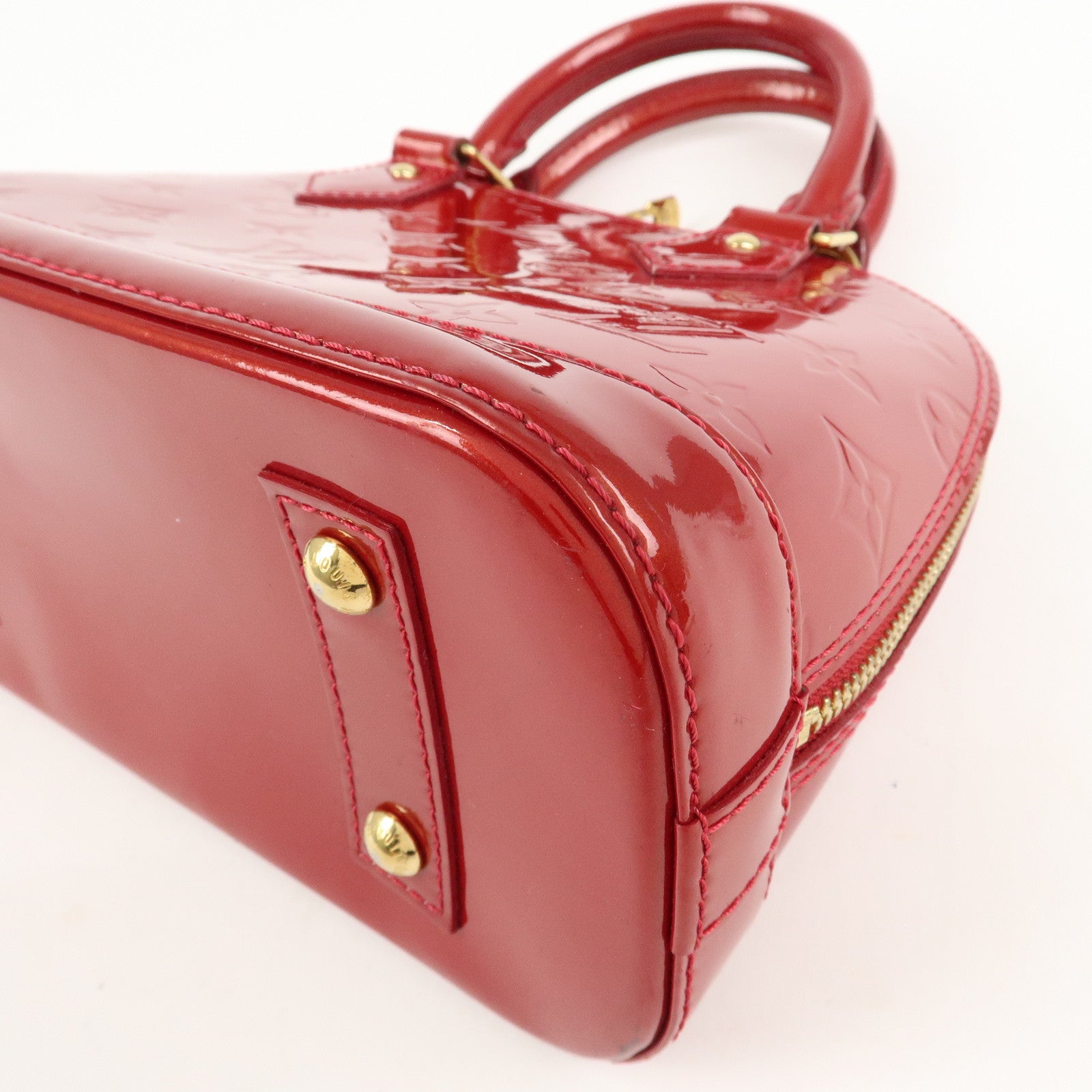 Louis Vuitton Monogram Vernis Alma BB Cerise Hand Bag M90174 Used