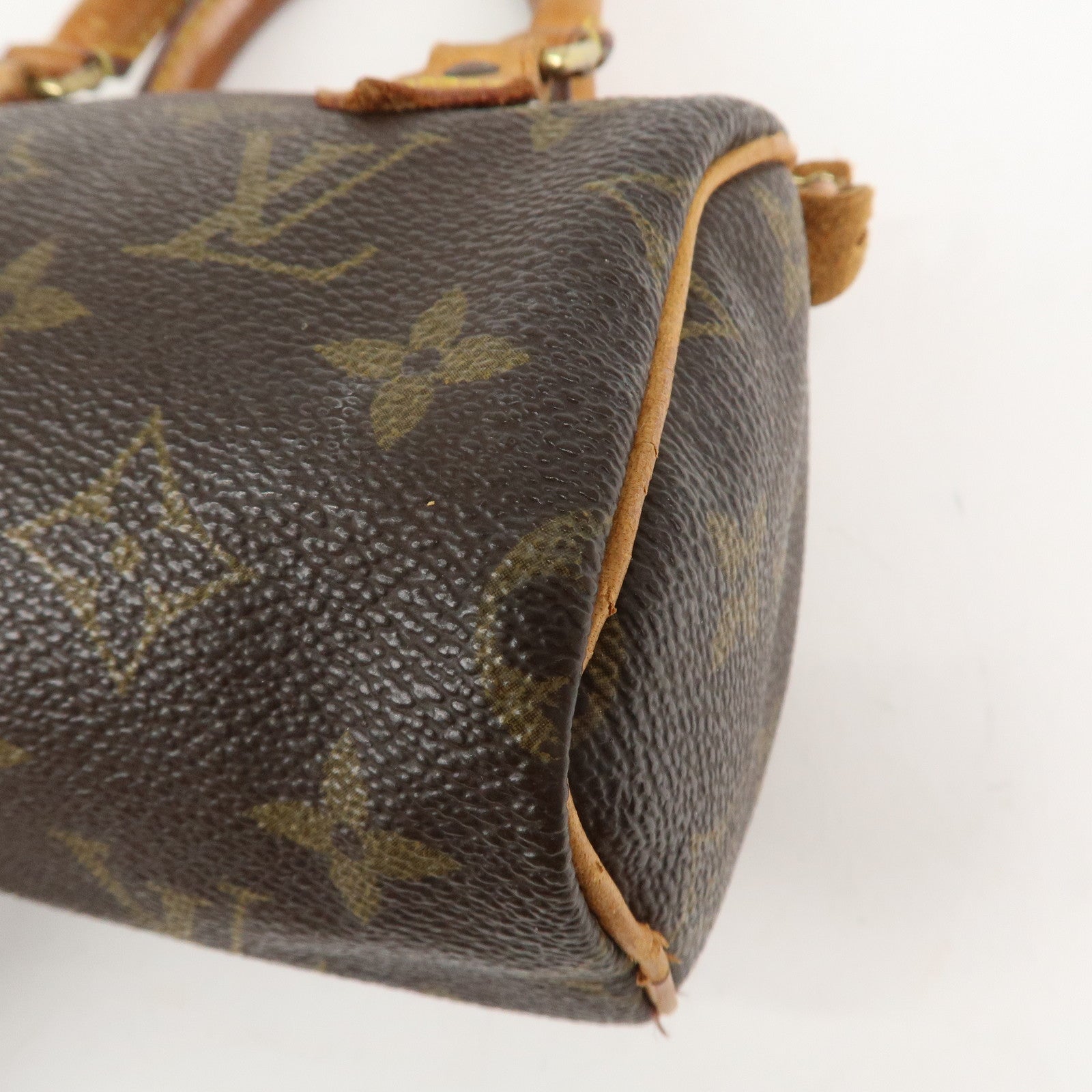 Louis Vuitton Monogram Mini Speedy Hand Bag Brown M41534 Used