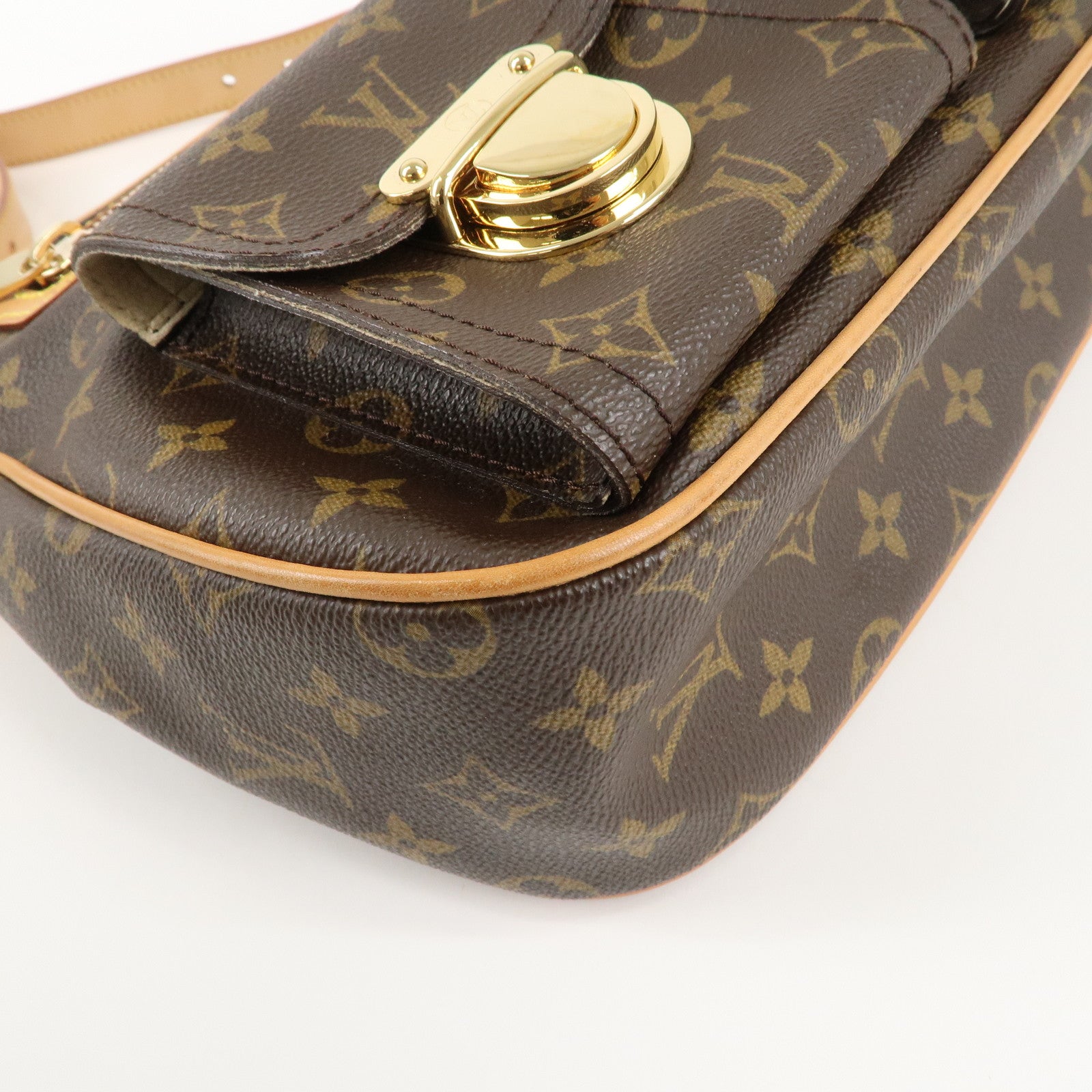 Louis Vuitton Monogram Hudson GM Shoulder Bag Brown M40045