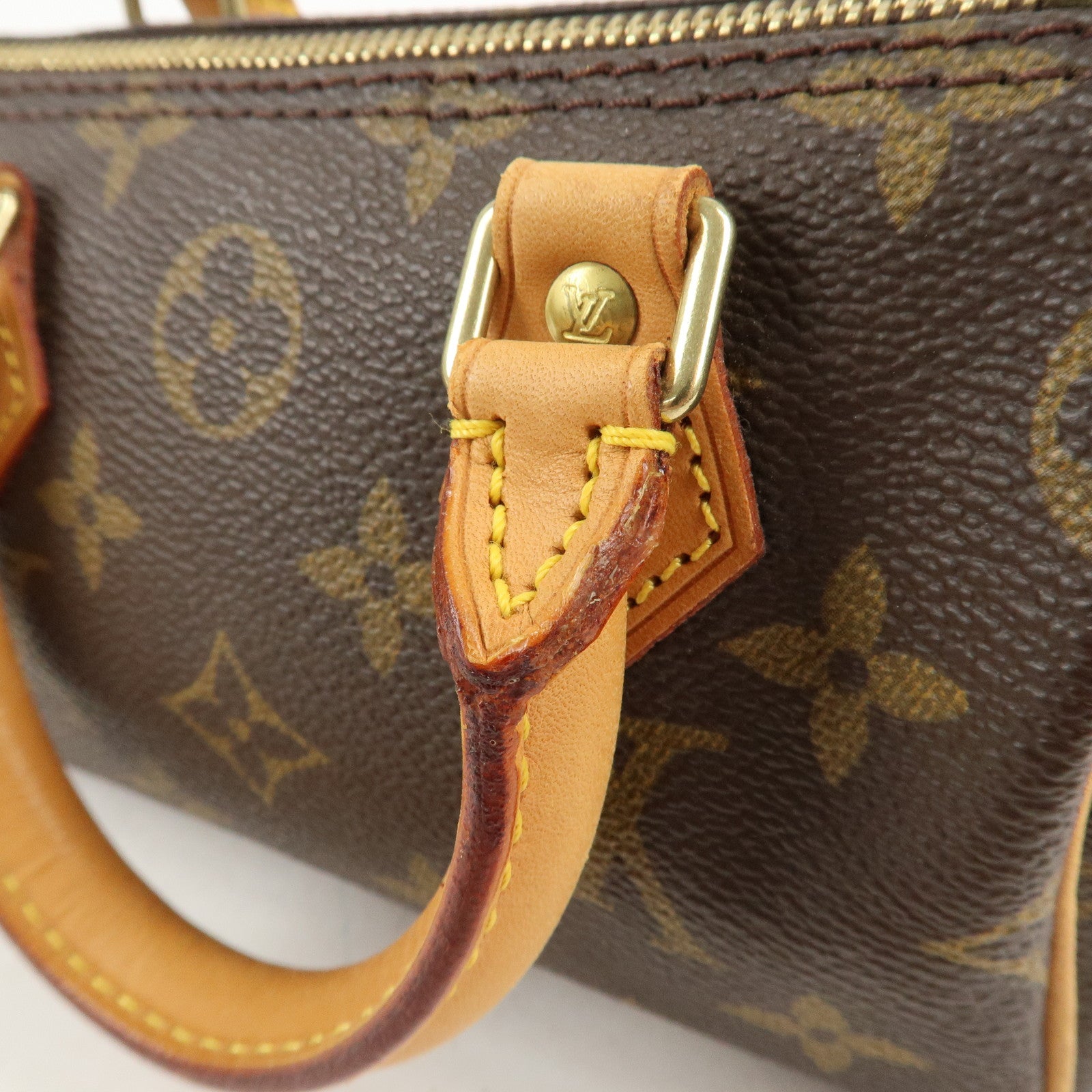 Louis Vuitton Monogram Mini Speedy Hand Bag Brown M41534 Used