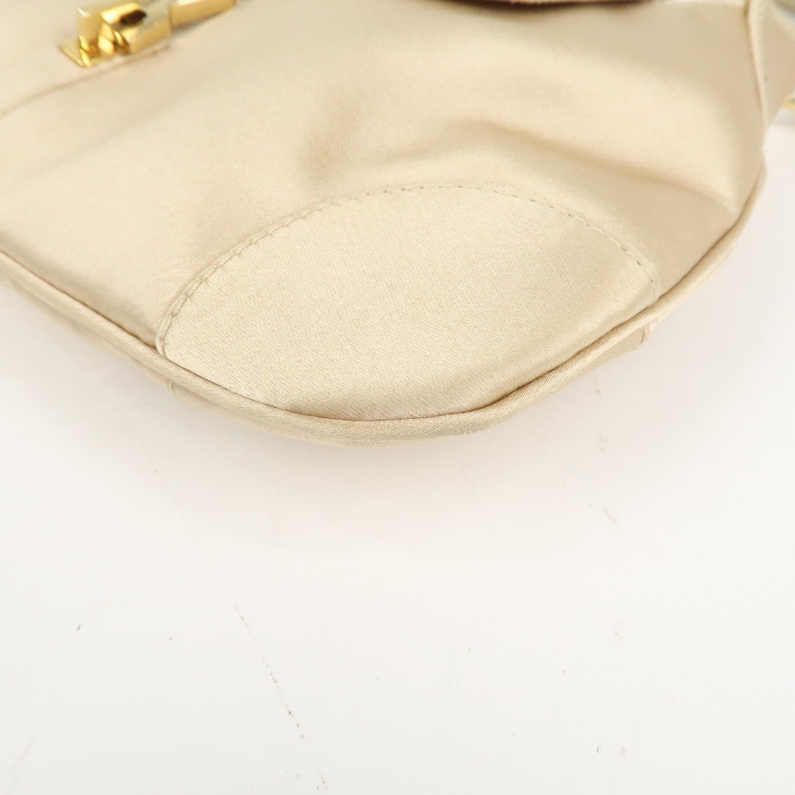 GUCCI Bamboo Satin Kandensky Mini Handbag Beige 205.0811.2684 Used