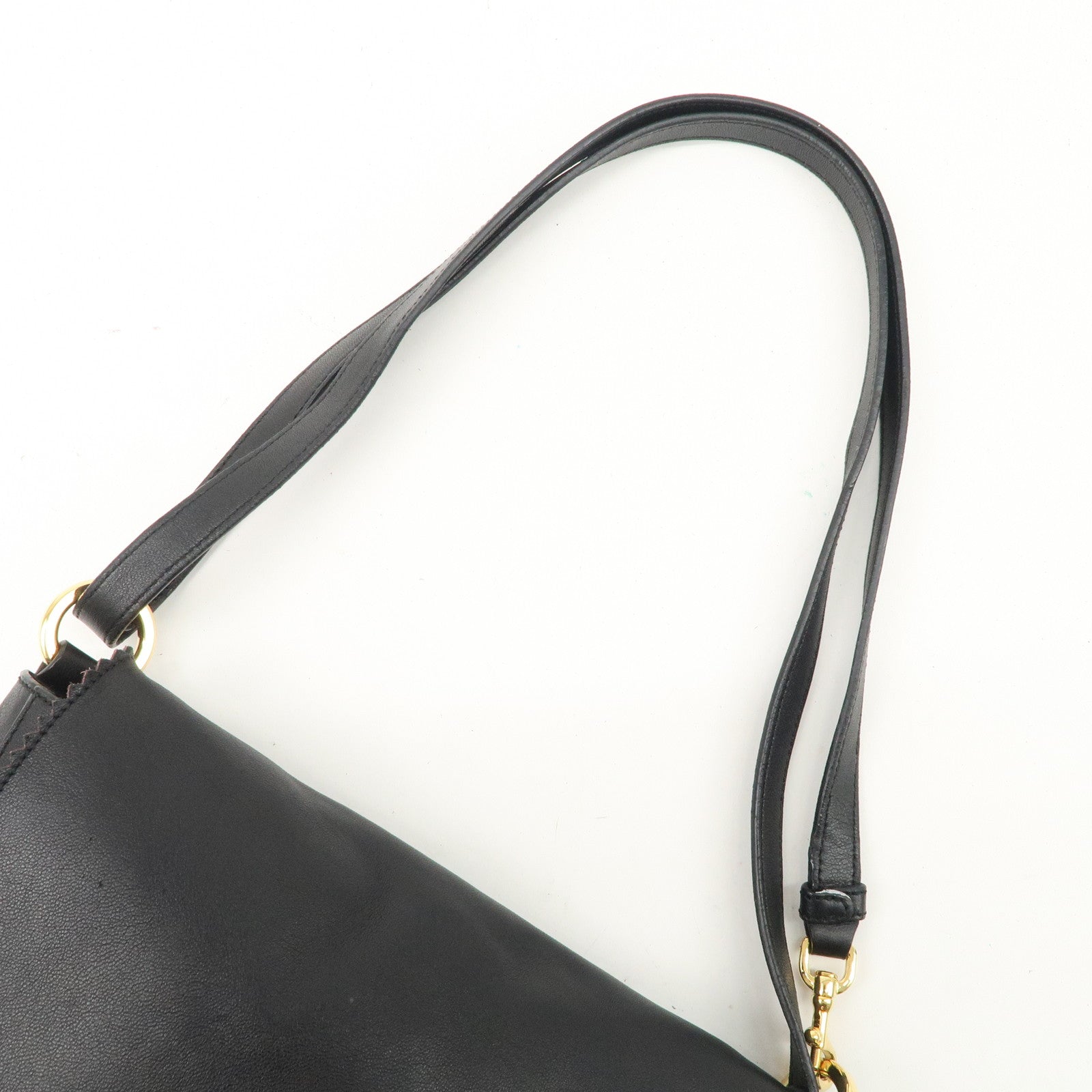 LOEWE Anagram Leather Tassel 2Way Shoulder Bag  Black 315.82.E29