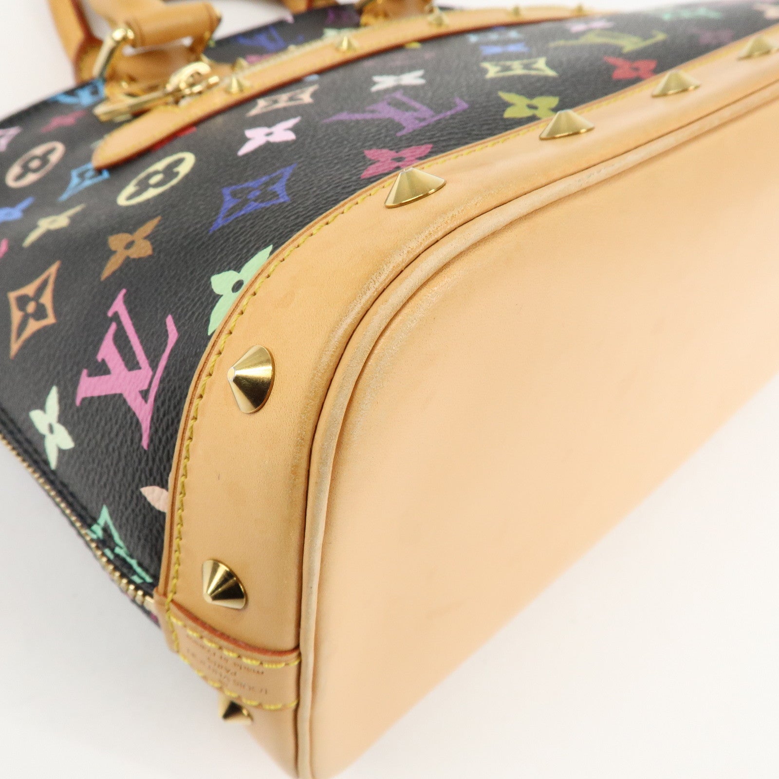 Louis Vuitton Monogram Multi Color Alma Hand Bag Noir M92646 Used