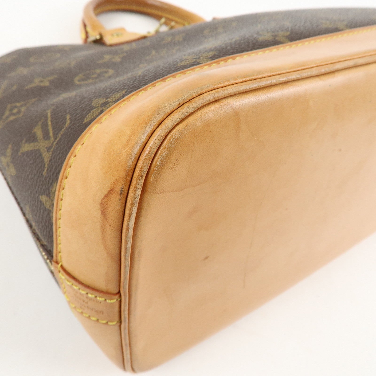 Louis Vuitton Monogram Alma Hand Bag Brown M51130 Used