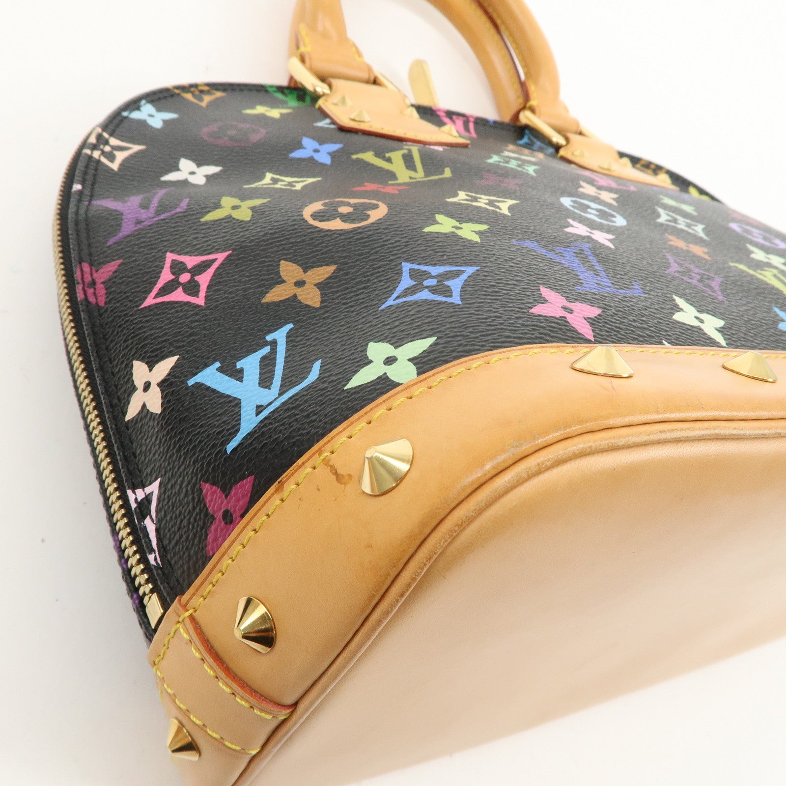 Louis Vuitton Monogram Multi Color Alma Hand Bag Noir M92646 Used