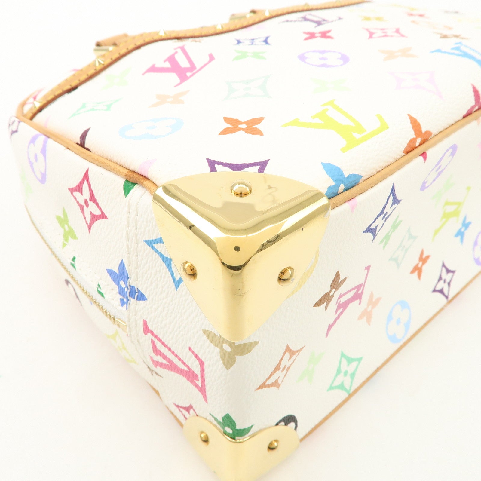 Louis Vuitton Monogram Multicolor Trouville Hand Bag Blanc M92663 Used