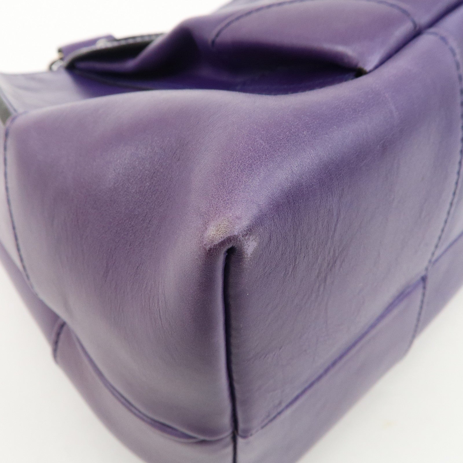 CELINE Leather Boogie Bag Hand Bag Purple