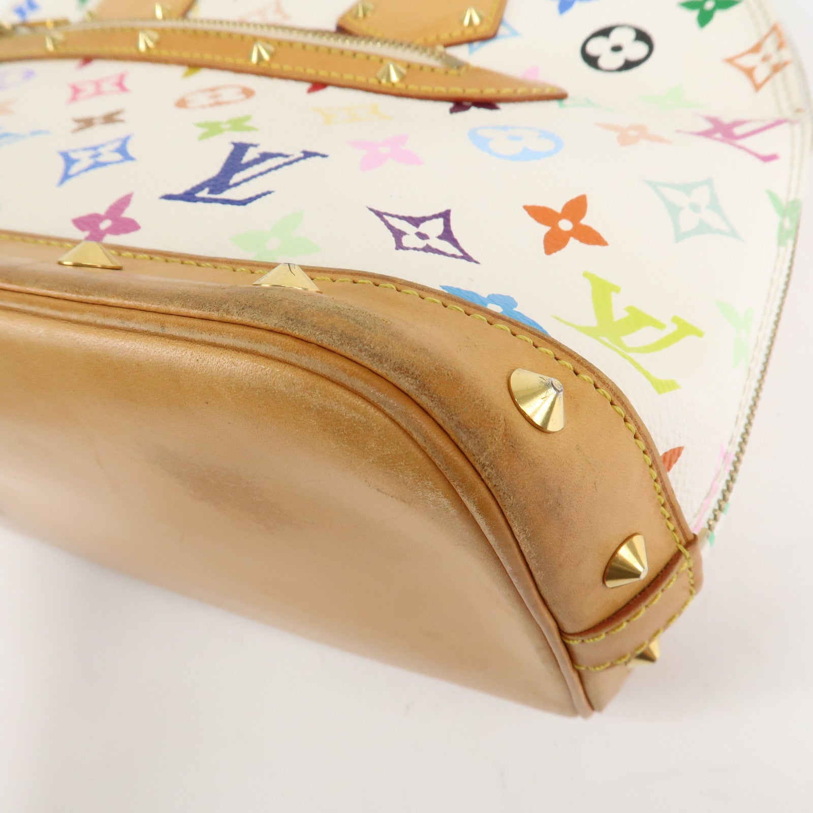 Louis Vuitton Monogram Multicolor Alma Hand Bag Blanc M92647 Used