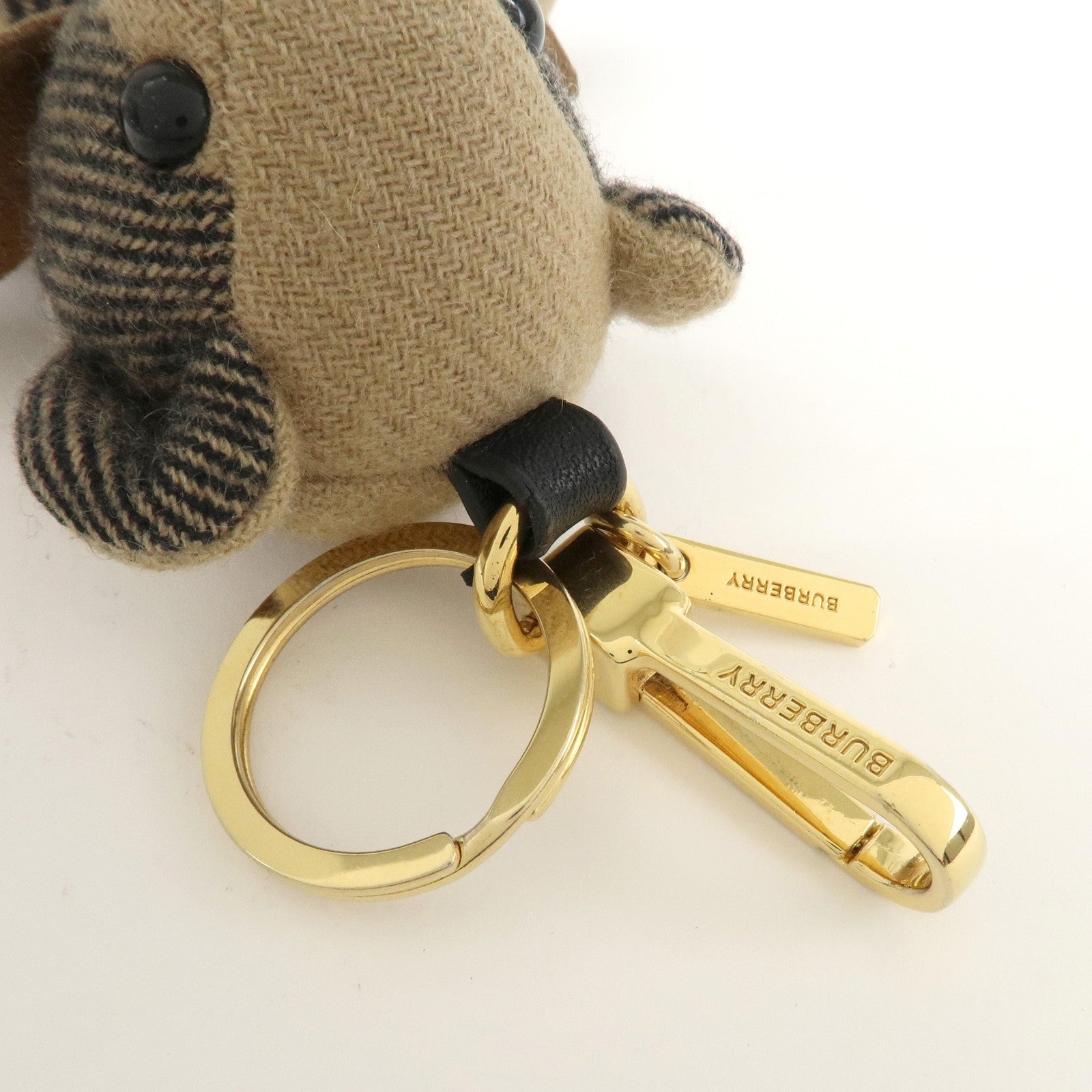 BURBERRY Thomas Bear Bag Charm Key Chain Cashmere Beige Brown