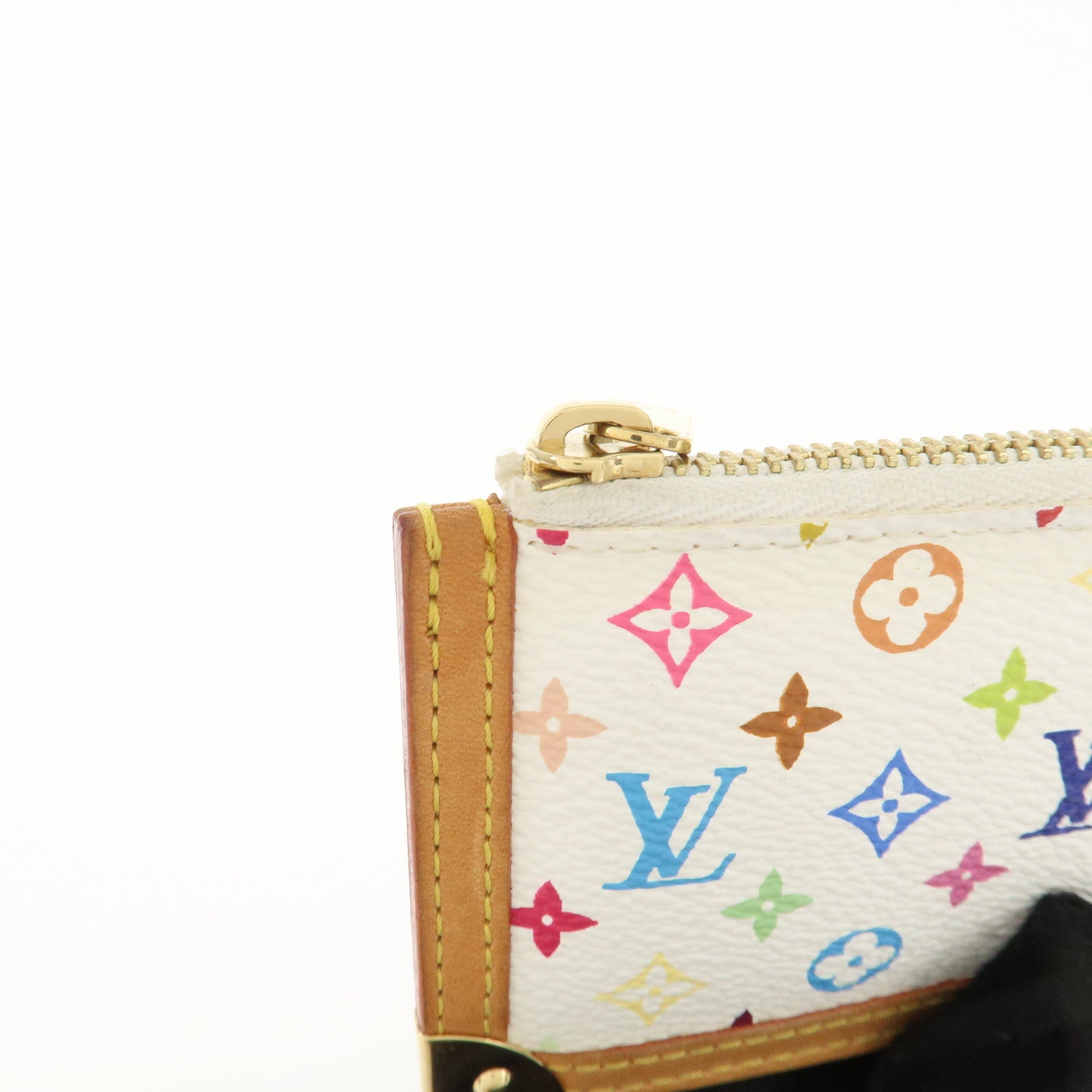 Louis Vuitton Monogram Multi Color Pochette Cles Blanc M92655 Used