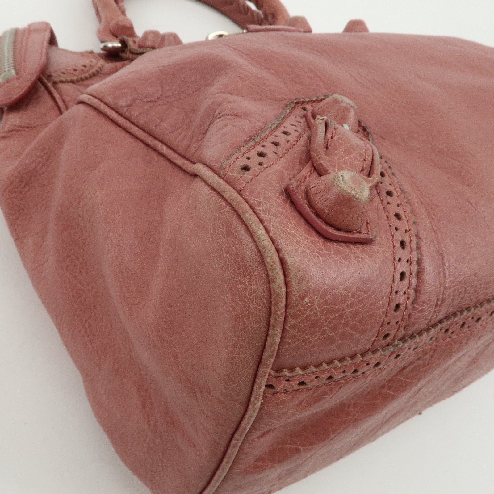 BALENCIAGA Leather Giant Velo 2Way Bag Hand Bag Pink 258045