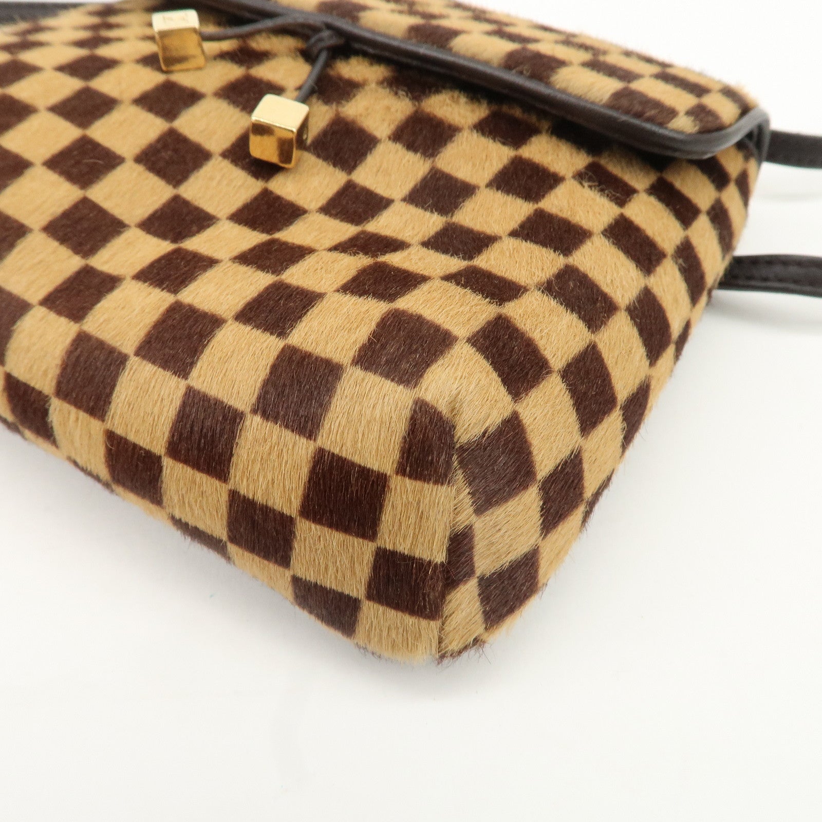 Louis Vuitton Damier Sauvage Gazelle Beige Shoulder Bag M92130 Used