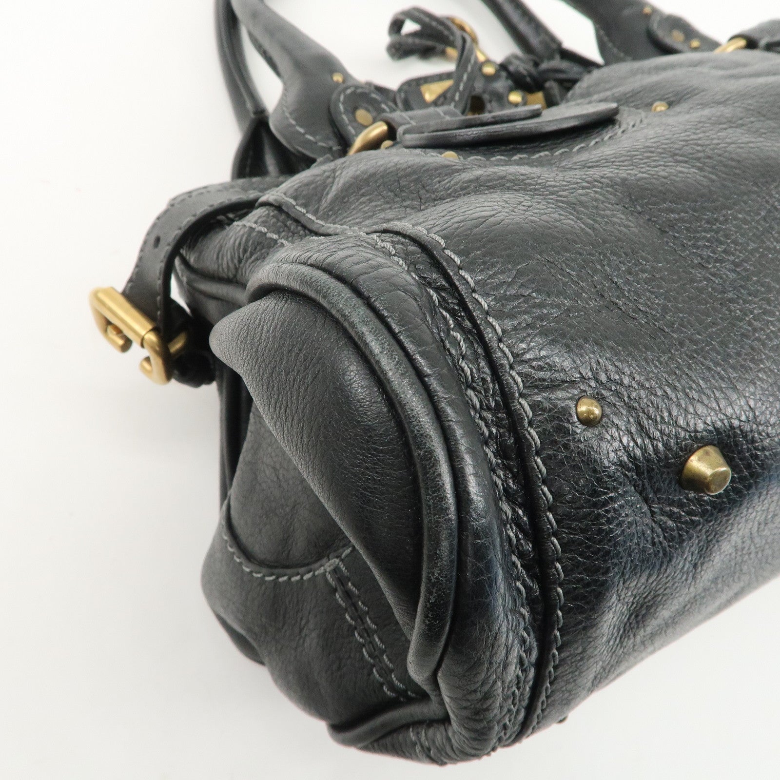 Chloe Paddington Leather Hand Bag Black Gold Hardware