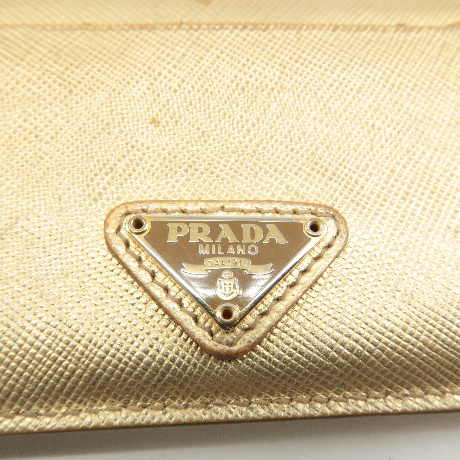 PRADA Set o 2 Saffiano Card Case Pink Gold