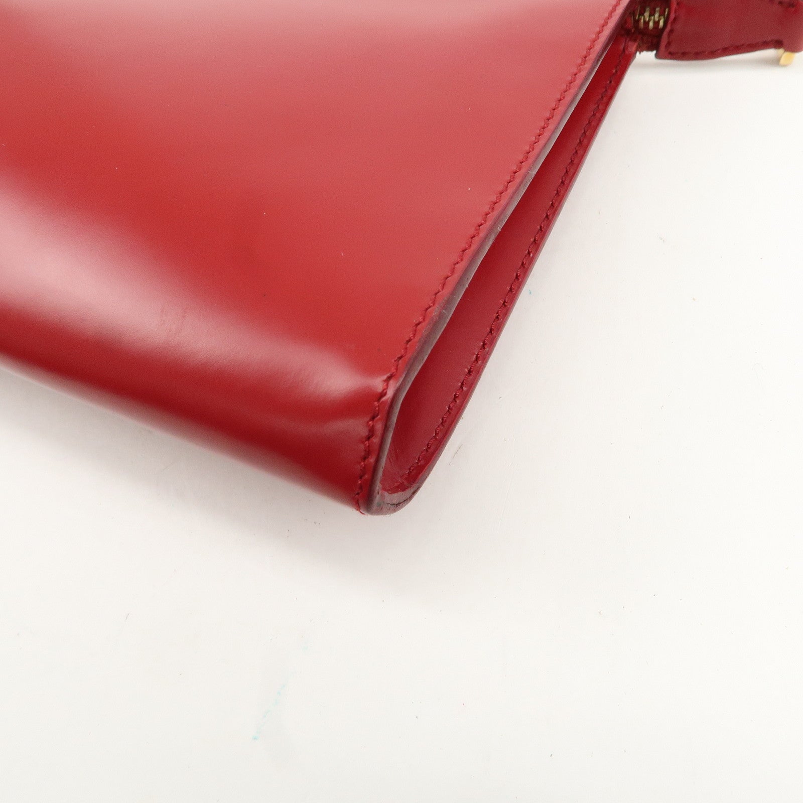 Ferragamo Gancini Leather Semi Shoulder Bag Red Used