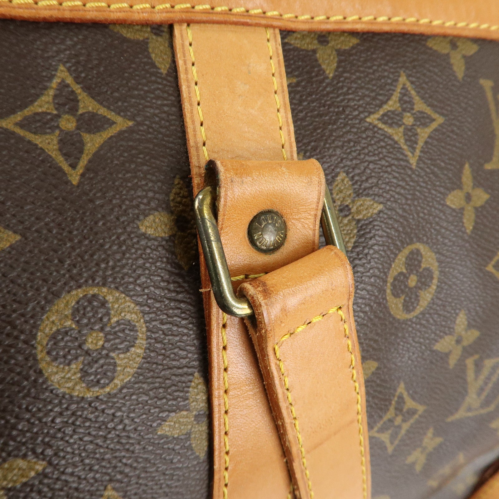 Louis Vuitton Monogram Sac Souple 55 Boston Bag Brown M41622 Used