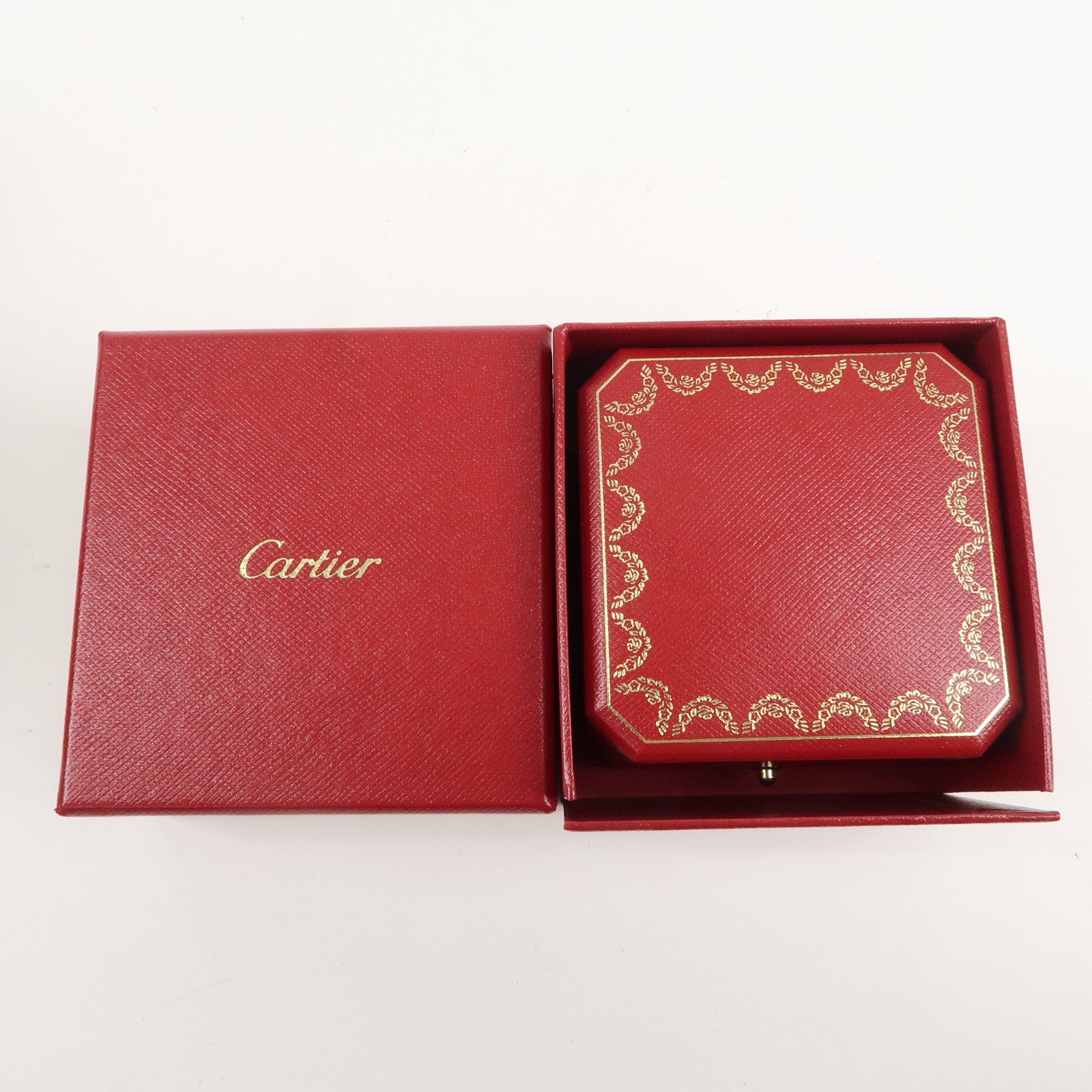 Cartier Set of 2 Ring Box Display Box Jewelry Box For Ring Red