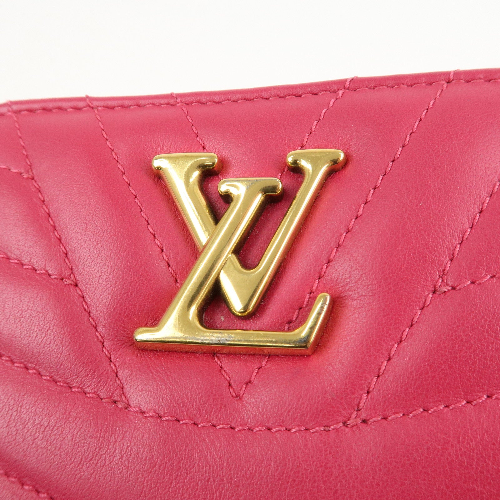 Louis Vuitton New Wave Leather Bi-Fold Compact Wallet Freesia Used