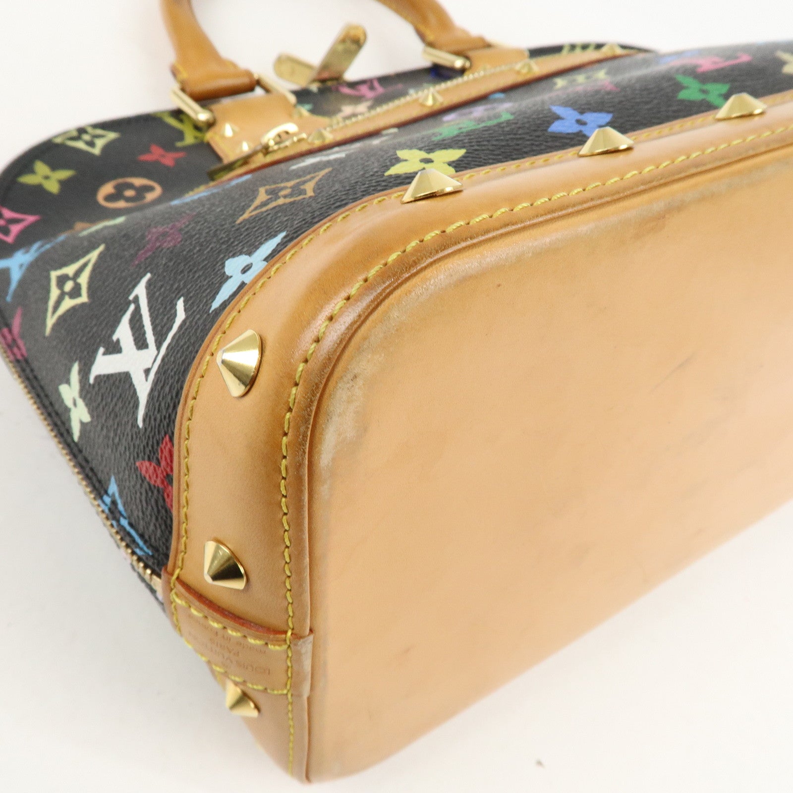 Louis Vuitton Monogram Multicolor Alma Hand Bag Noir M92646 Used