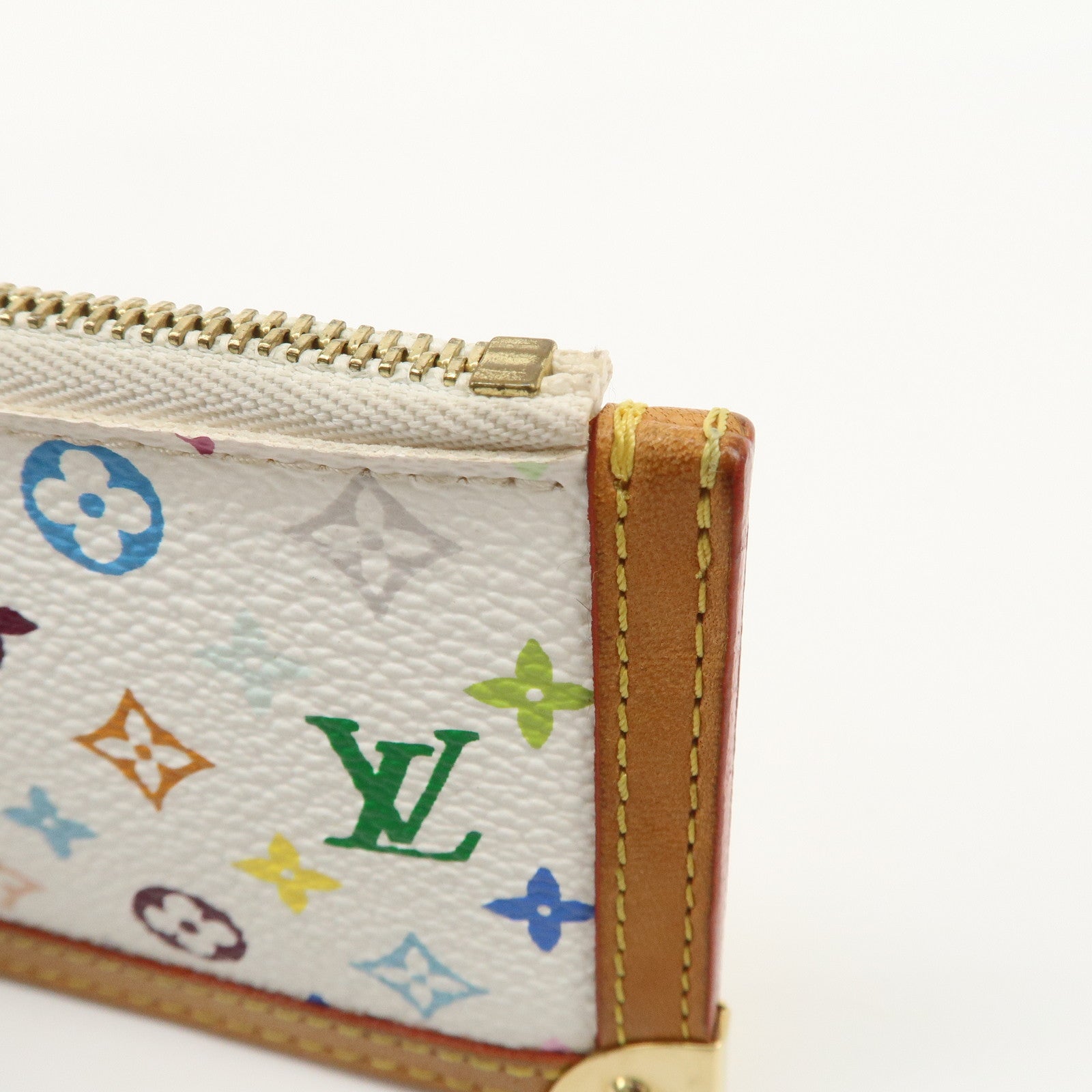 Louis Vuitton Monogram Multicolor Pochette Cles Blanc M92655