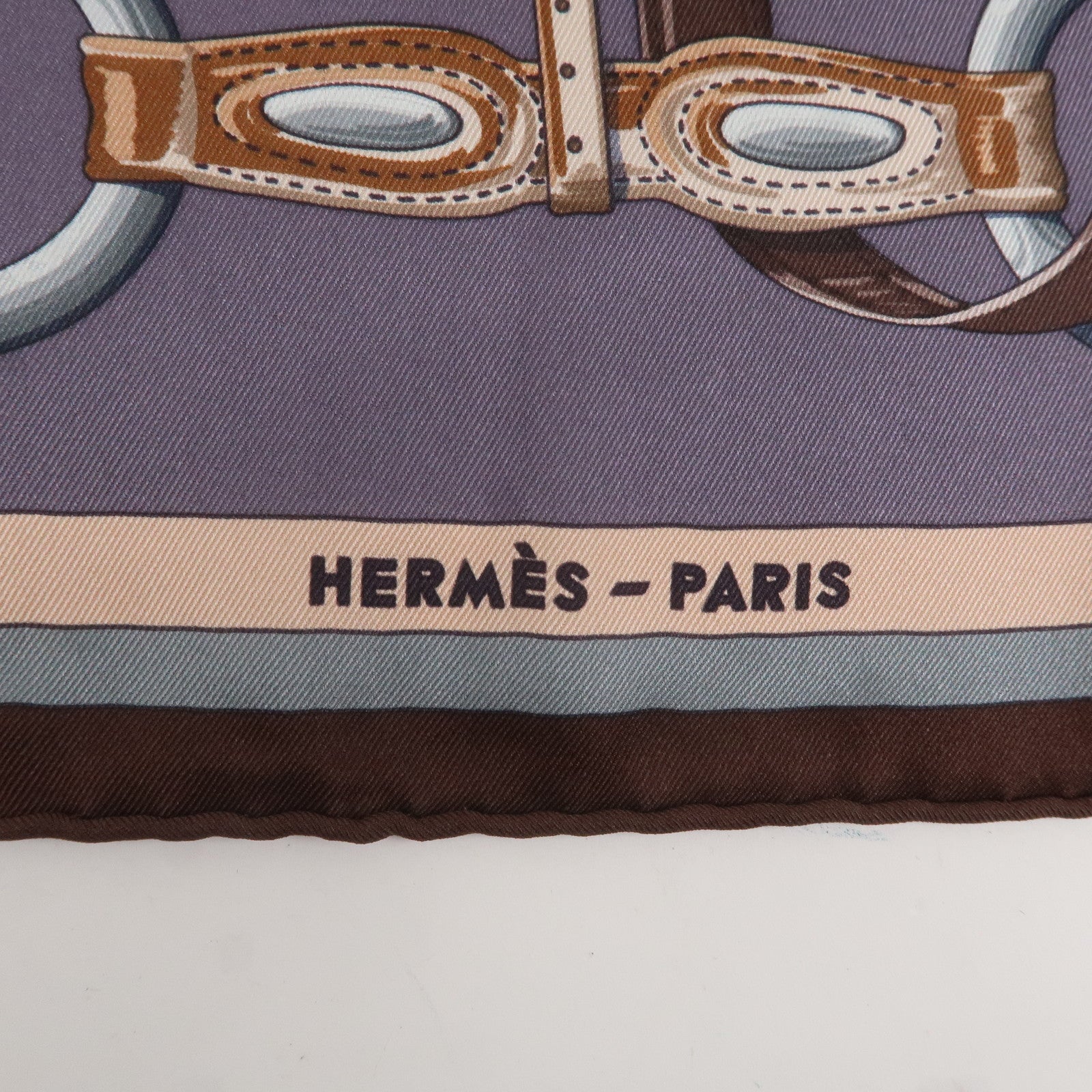 HERMES Carre 70 Silk 100% Scarf COACHING Multi-color