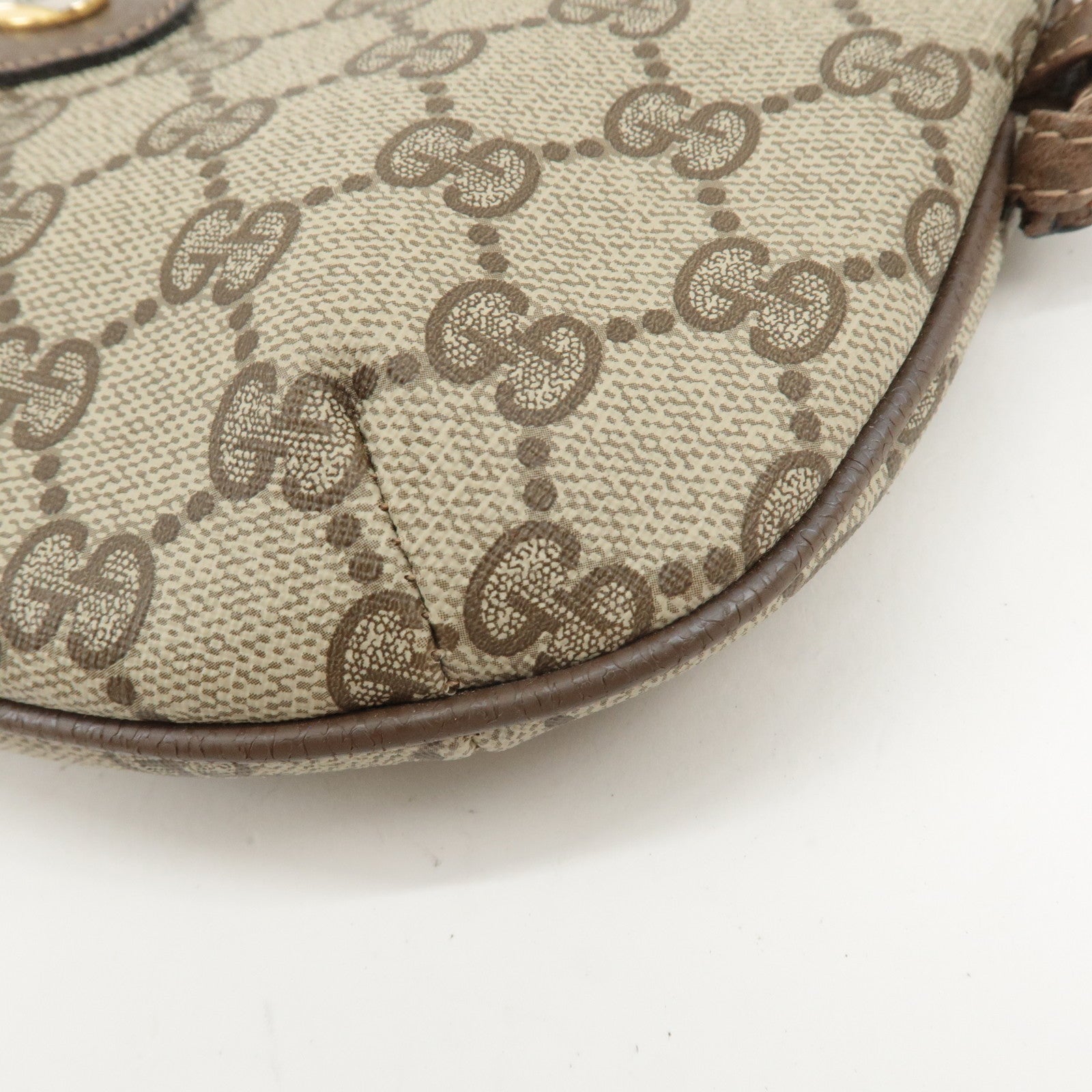 GUCCI Old Gucci GG Plus Leather Shoulder Bag Beige 904.02.020 Used