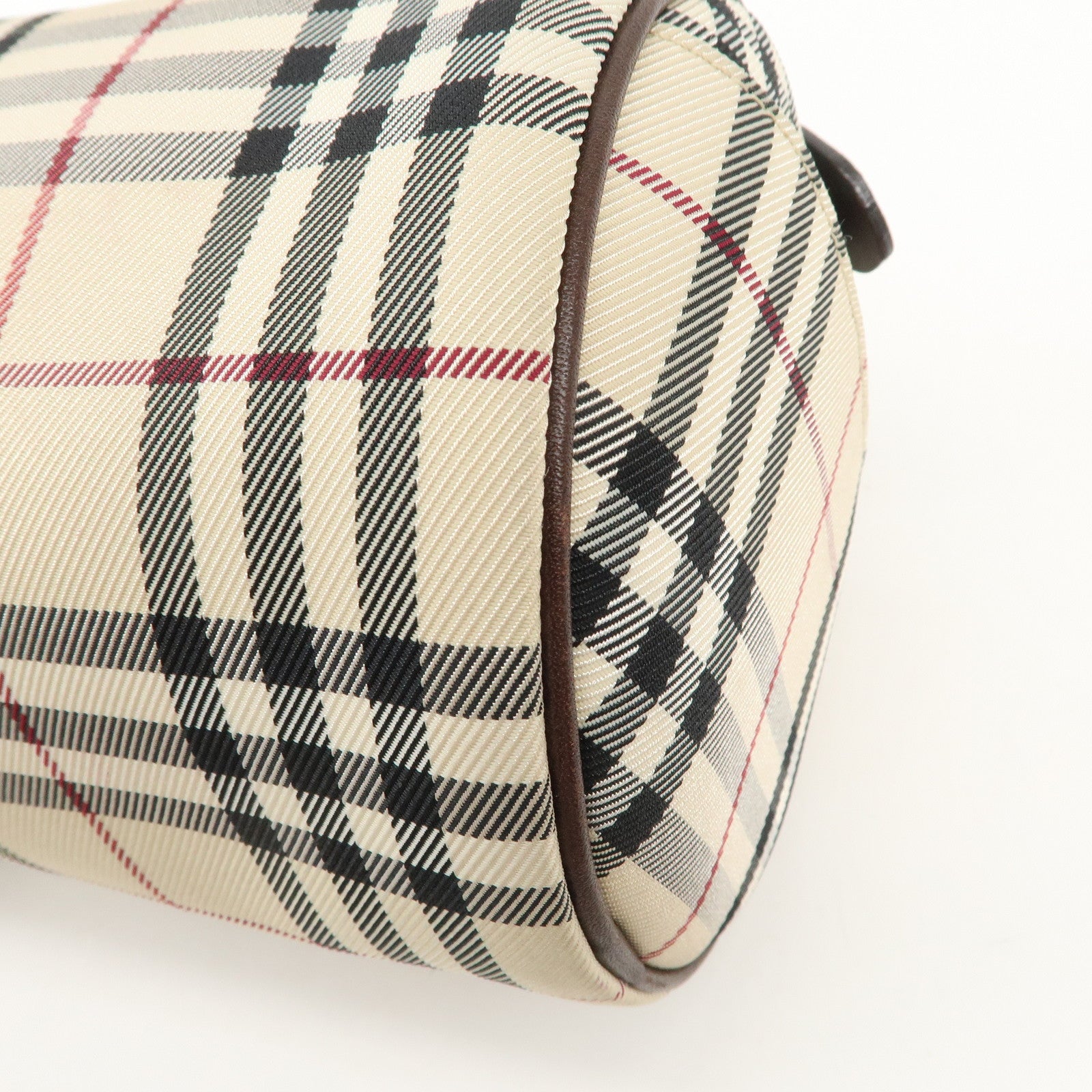 BURBERRY Nova Plaid Canvas Leather Hand Bag Shoulder Bag