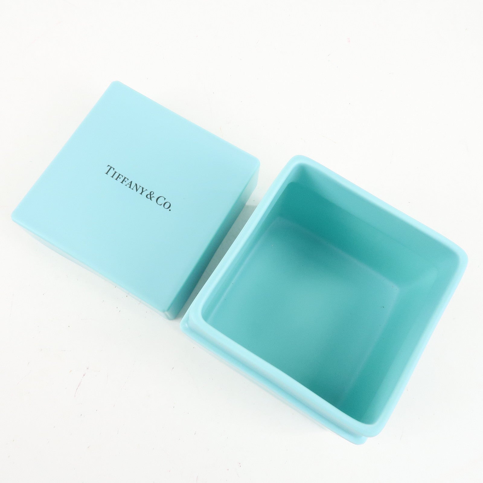 Tiffany&Co. Set of 2 Bone Ash Bone China Pottery Box Blue