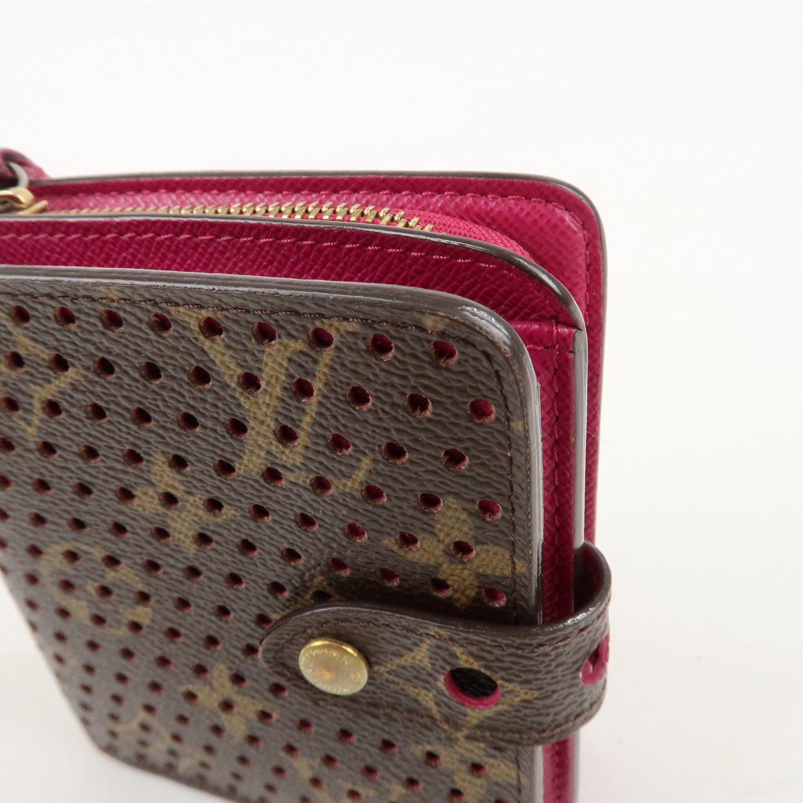 Louis Vuitton Monogram Perfor Compact Zip Fuchsia M95188