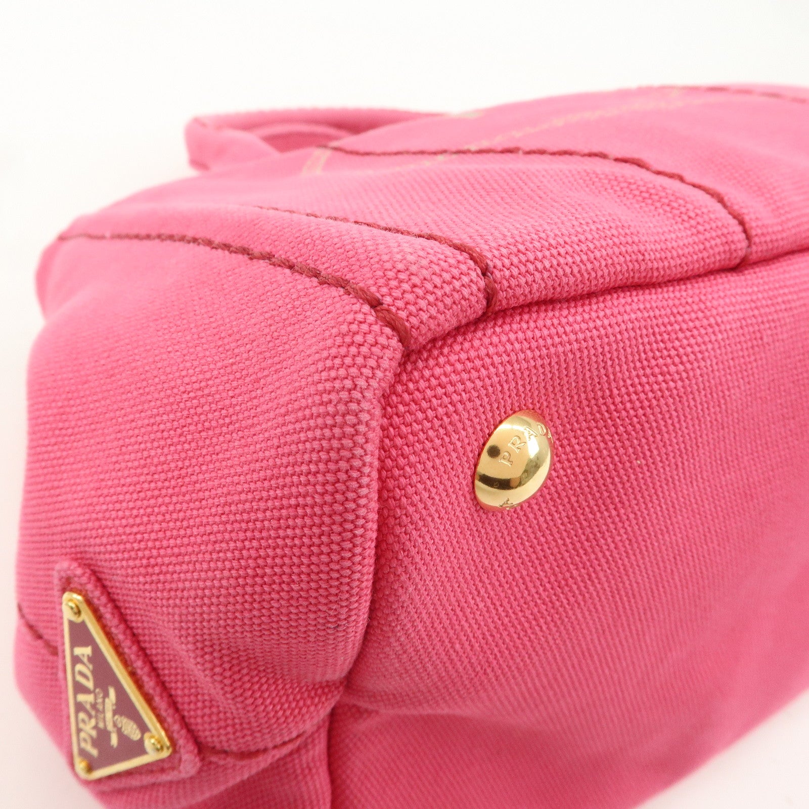 PRADA Canapa Mini Canvas 2Way Bag Hand Bag Pink 1BG439