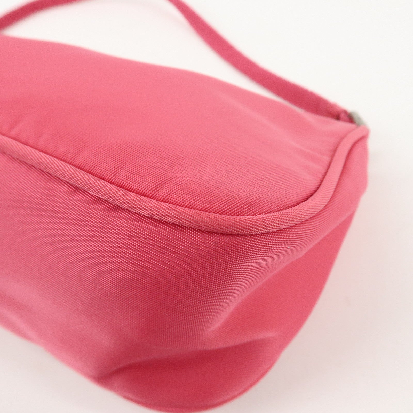 PRADA Logo Nylon Pouch Hand Bag Cosmetic Pouch Purse Pink MV633