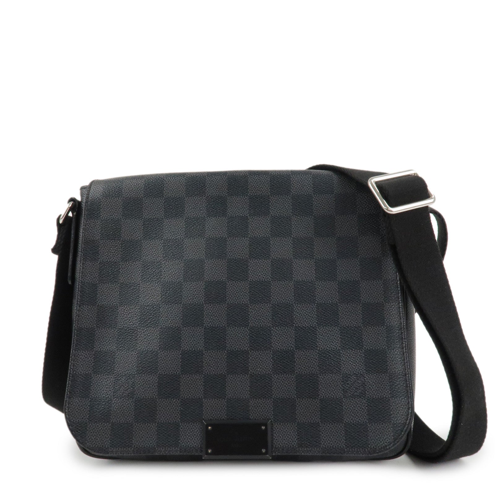 Louis Vuitton Damier Graphite District PM Shoulder Bag Black N41260 Used