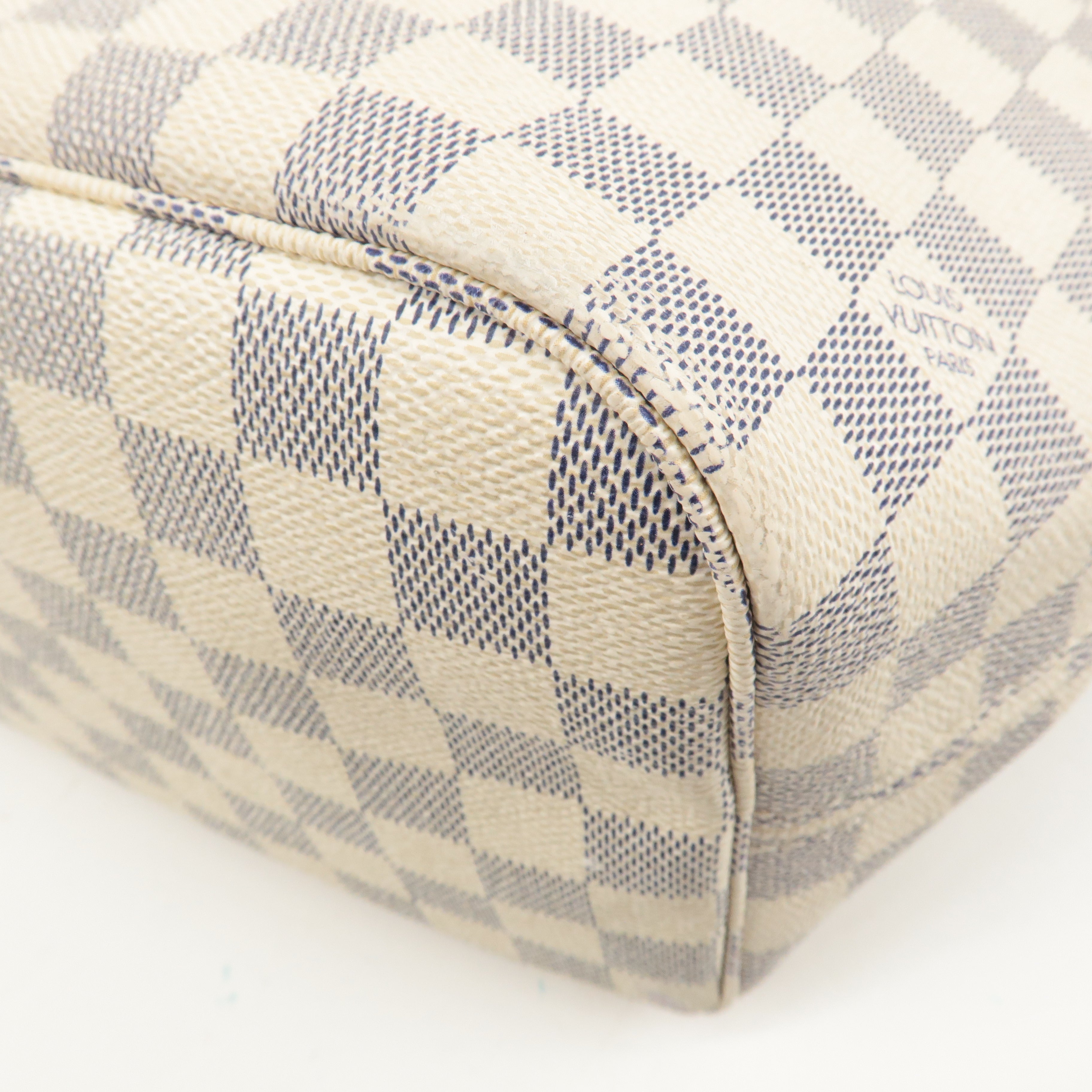 Louis Vuitton Damier Azur Neverfull MM Tote Bag Hand Bag N51107